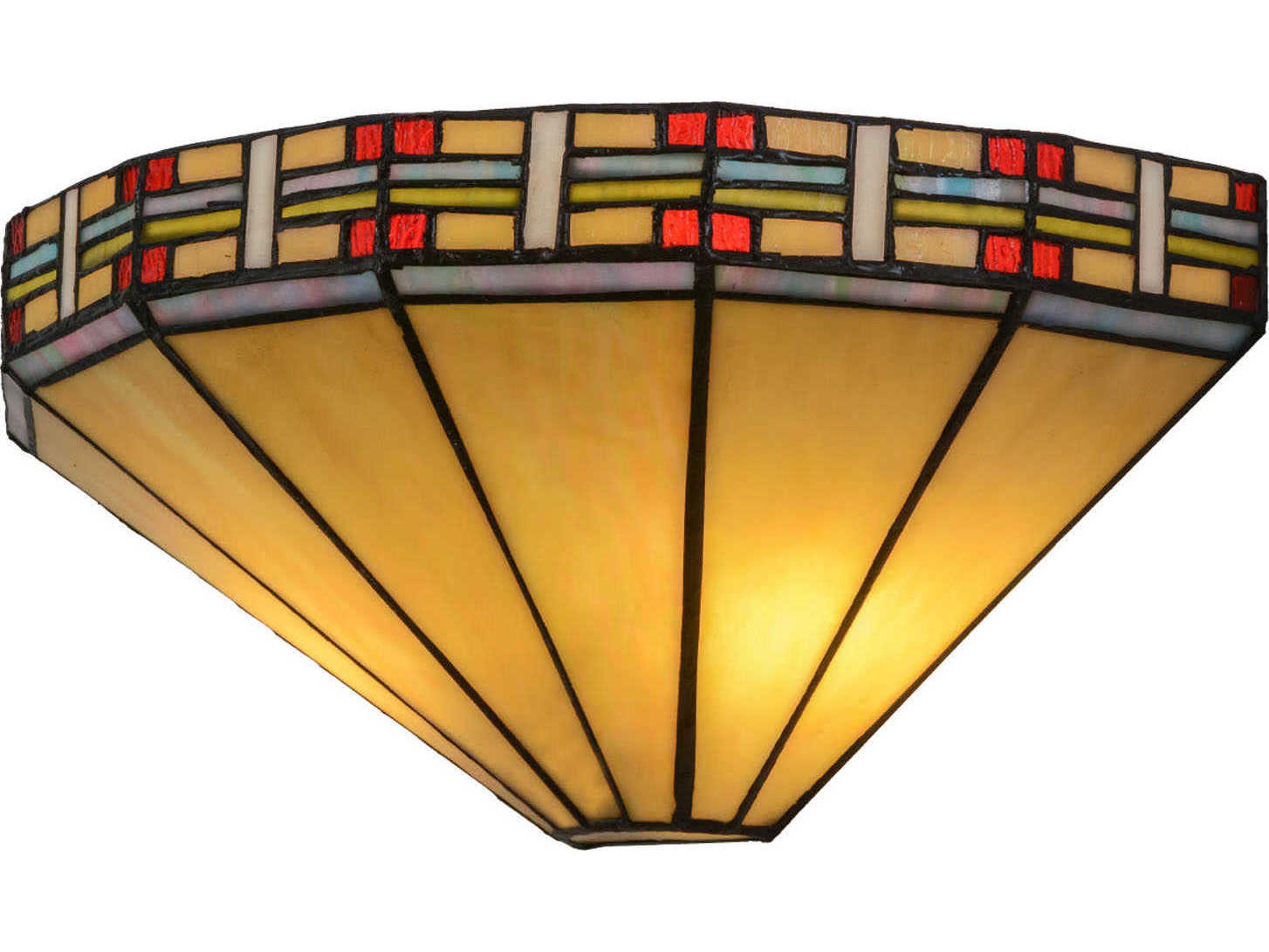 Meyda Mission 2-Light Yellow Tiffany Wall Sconce