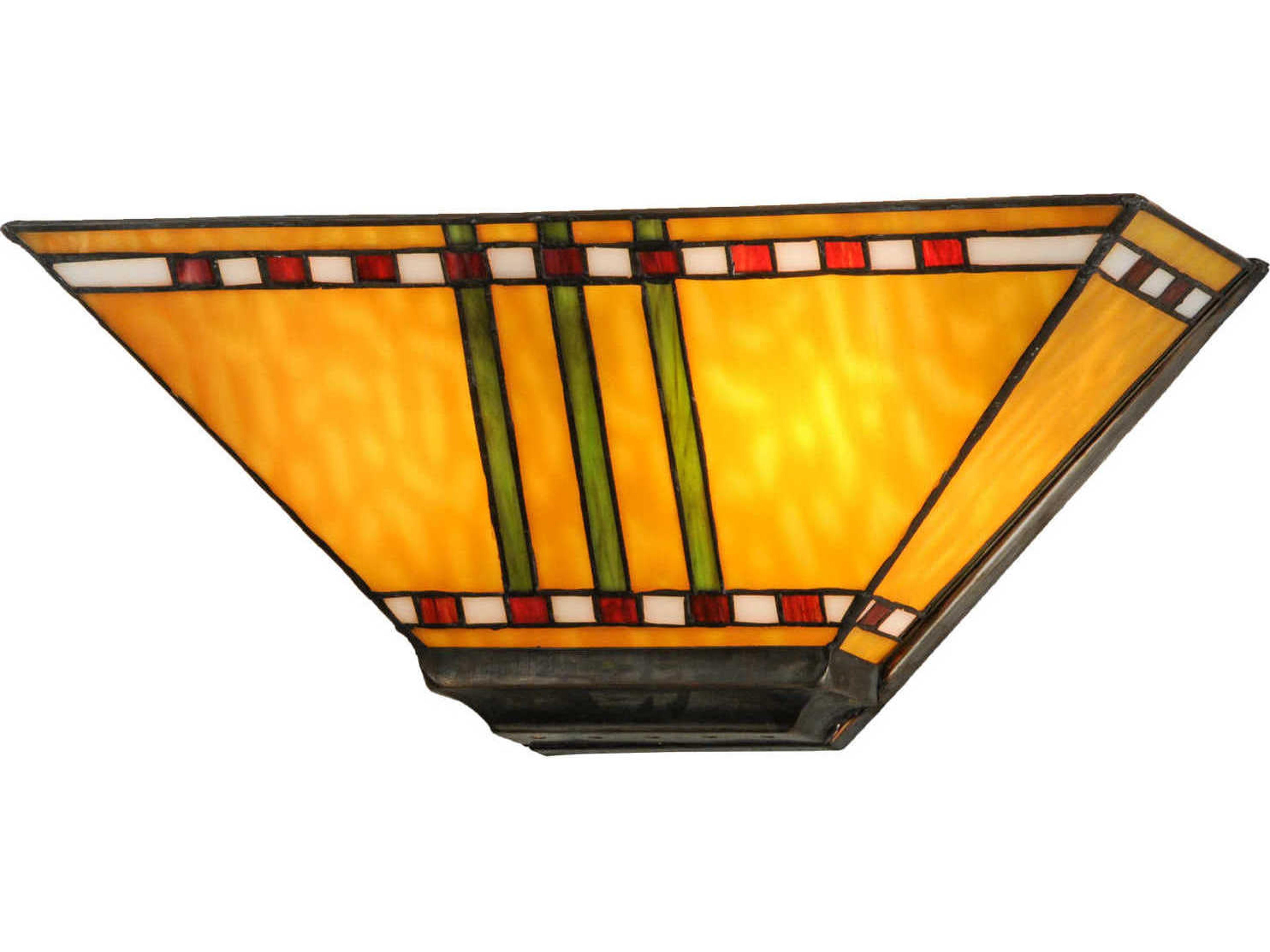 Meyda Prairie Corn 2-Light Brown Tiffany Wall Sconce