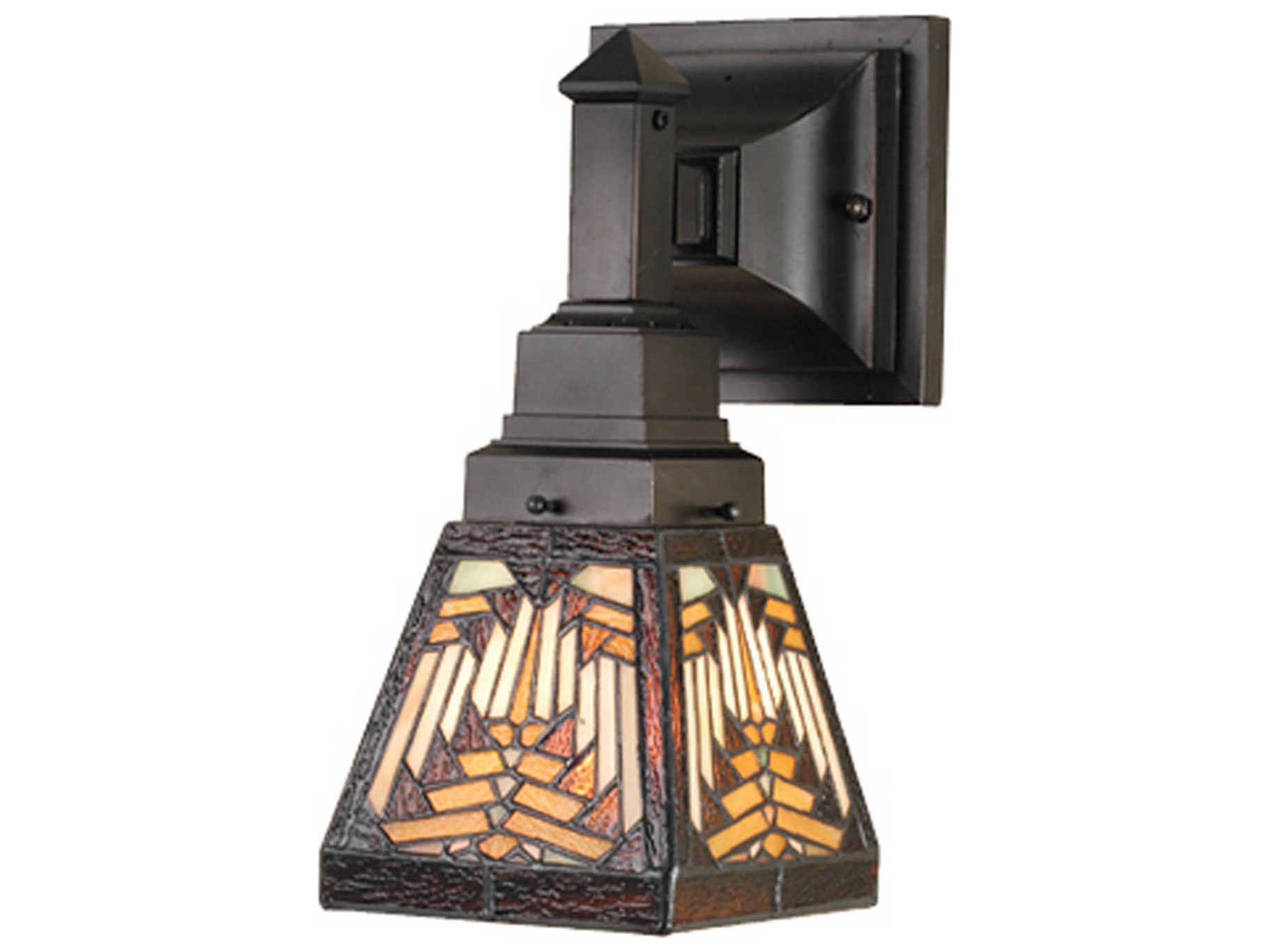 Meyda Nuevo Mission 1-Light Brown Tiffany Wall Sconce