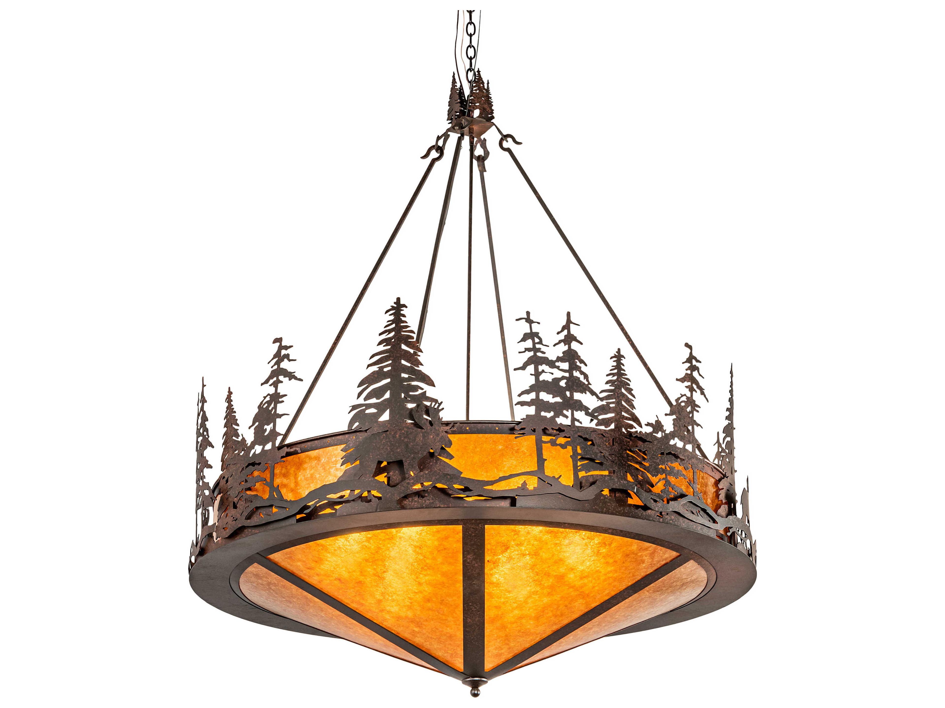 Meyda Moose At Dusk 6-Light Rust Brown Pendant
