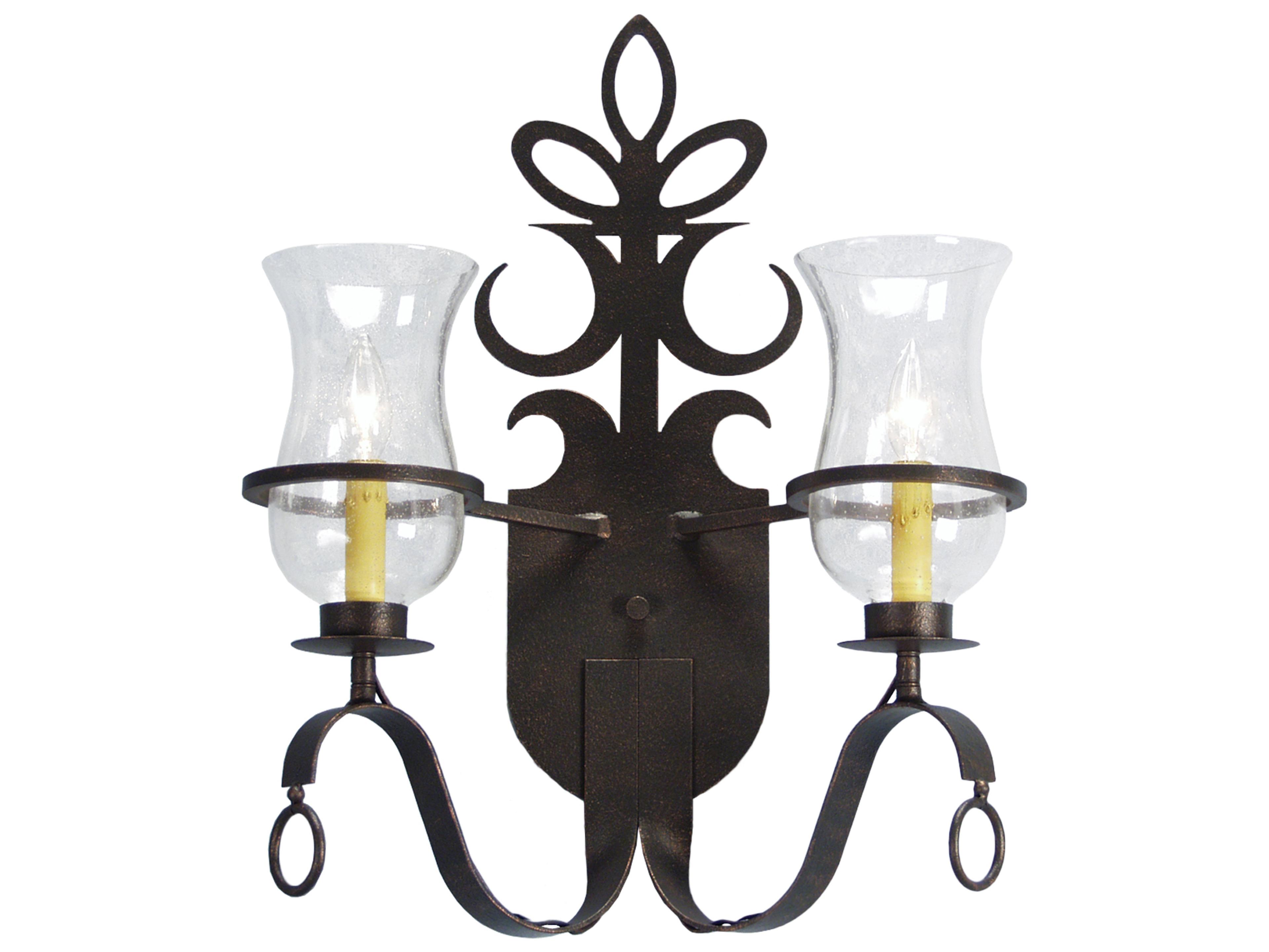Meyda Narcissus 2-Light Black Glass Wall Sconce