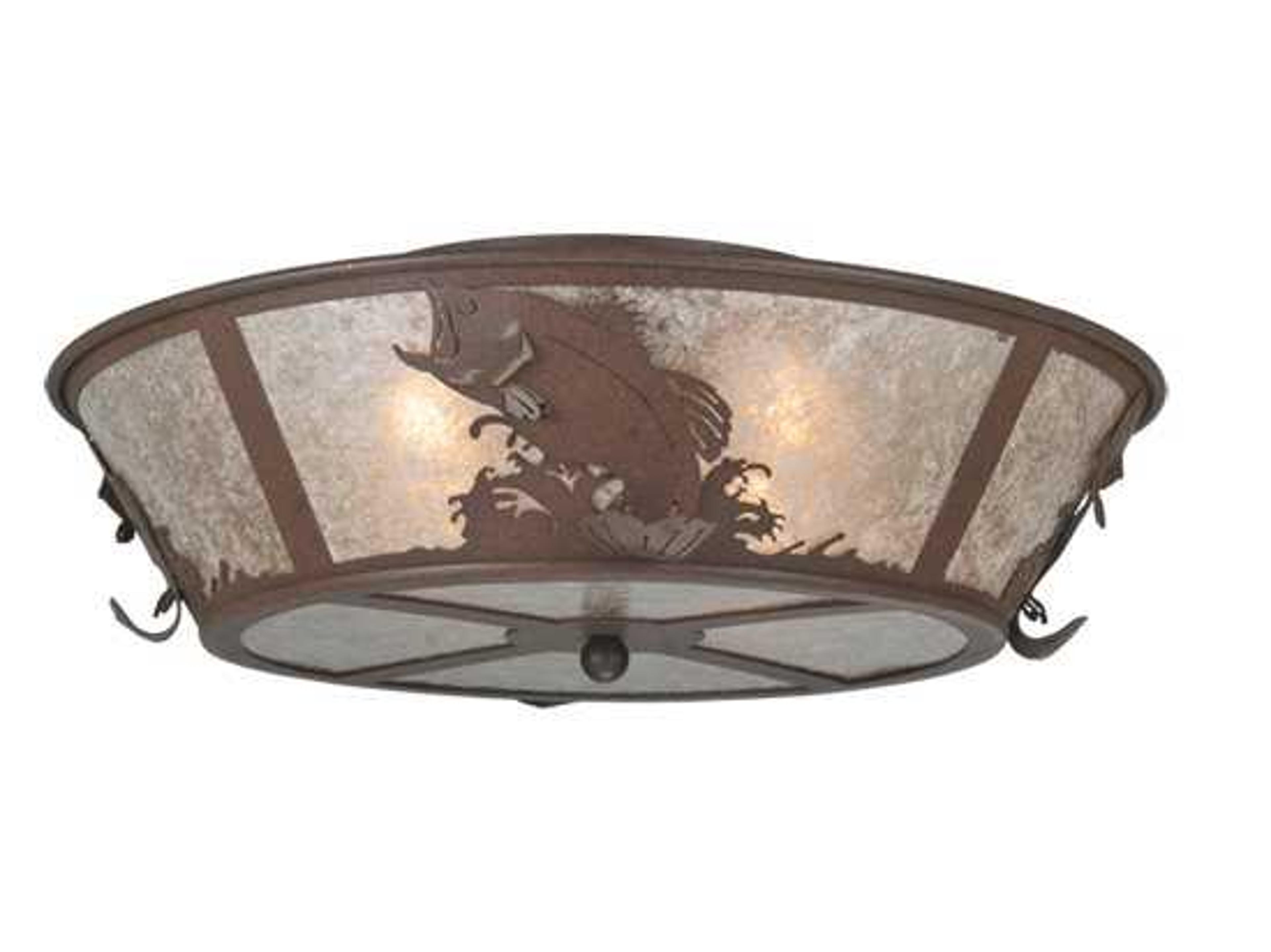 Meyda Nautical 4-Light Brown Bowl Flush Mount