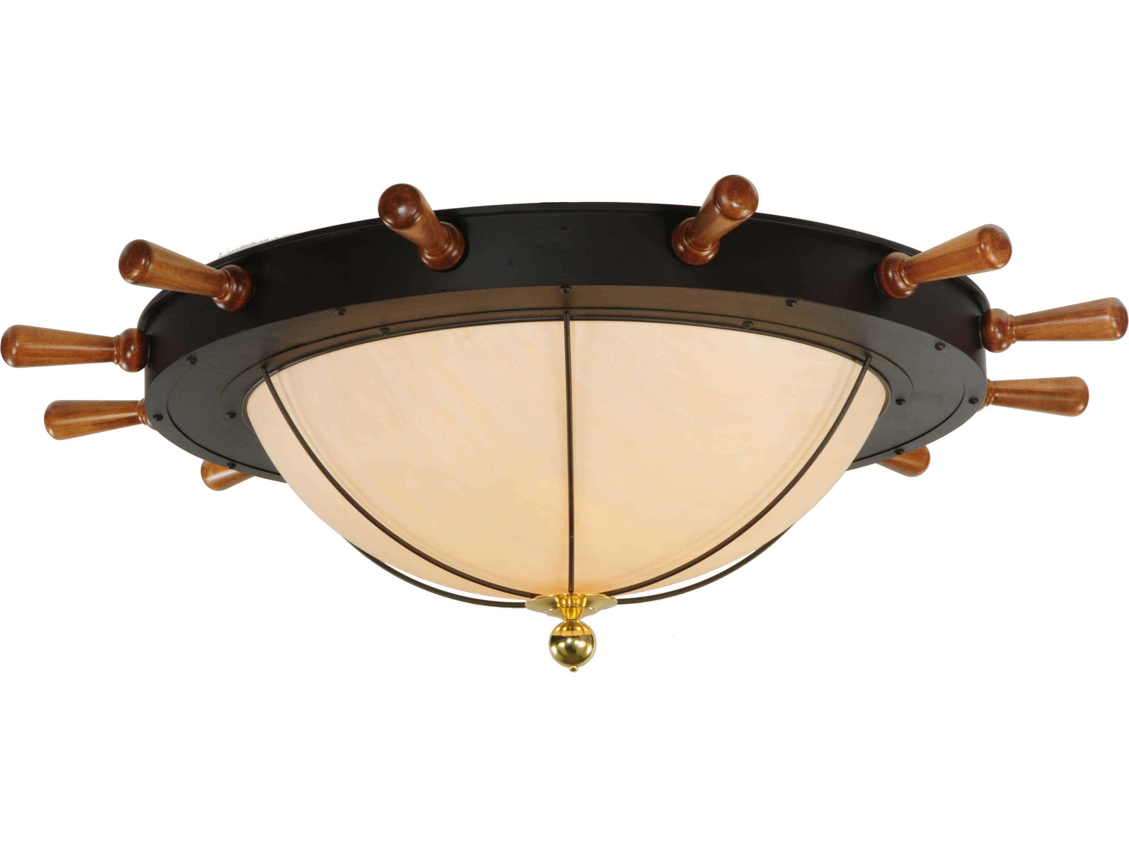 Meyda Nautical 12-Light Bronze Bowl Flush Mount