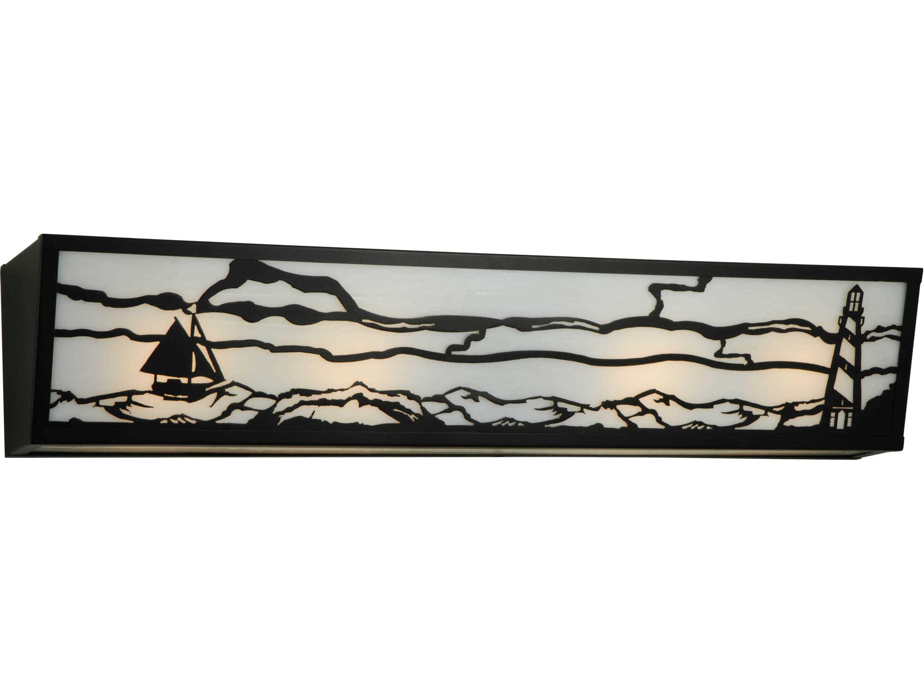 Meyda Lighthouse 4-Light Black Vanity Light