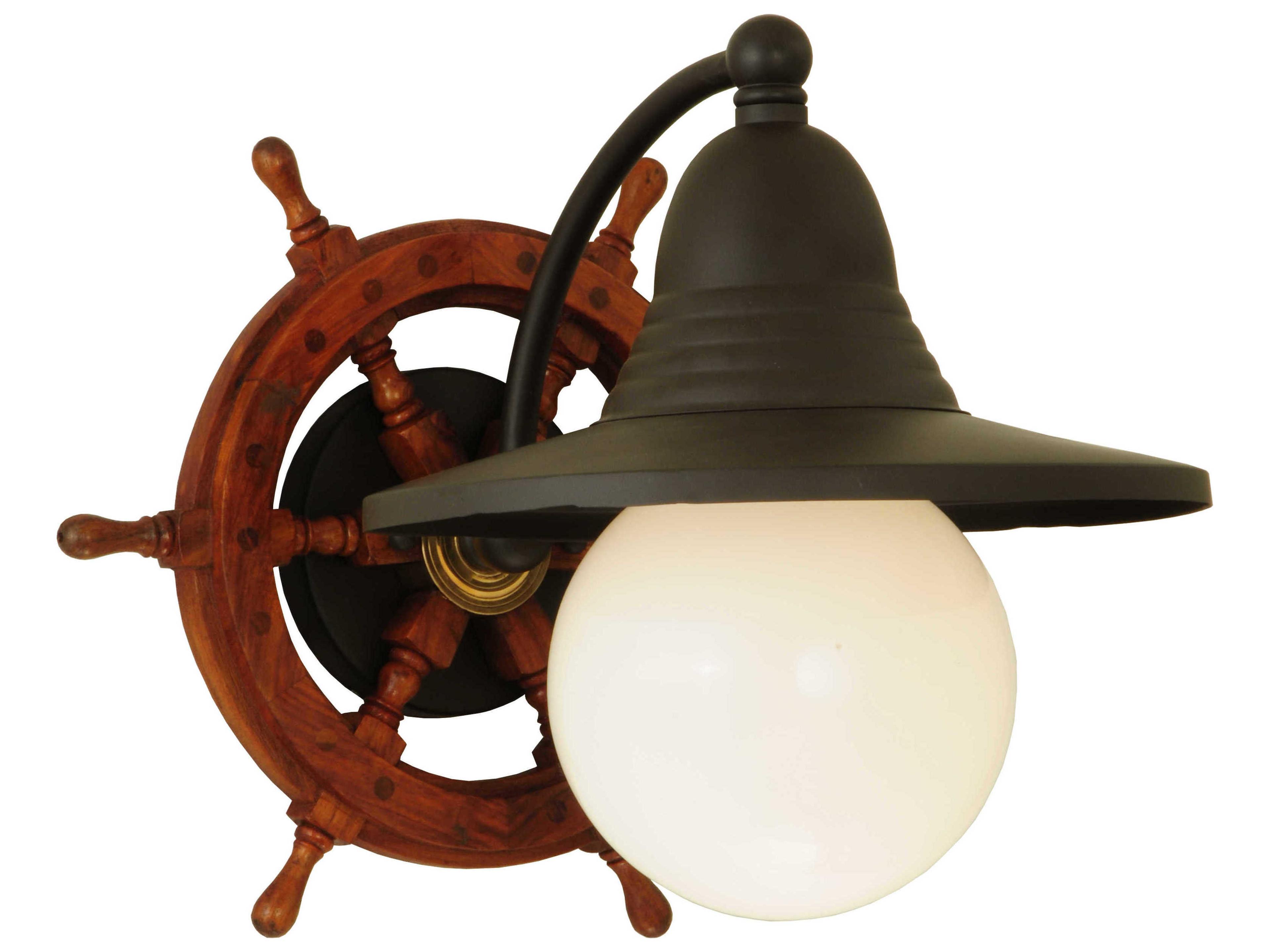 Meyda Nautical 1-Light Bronze Glass Wall Sconce