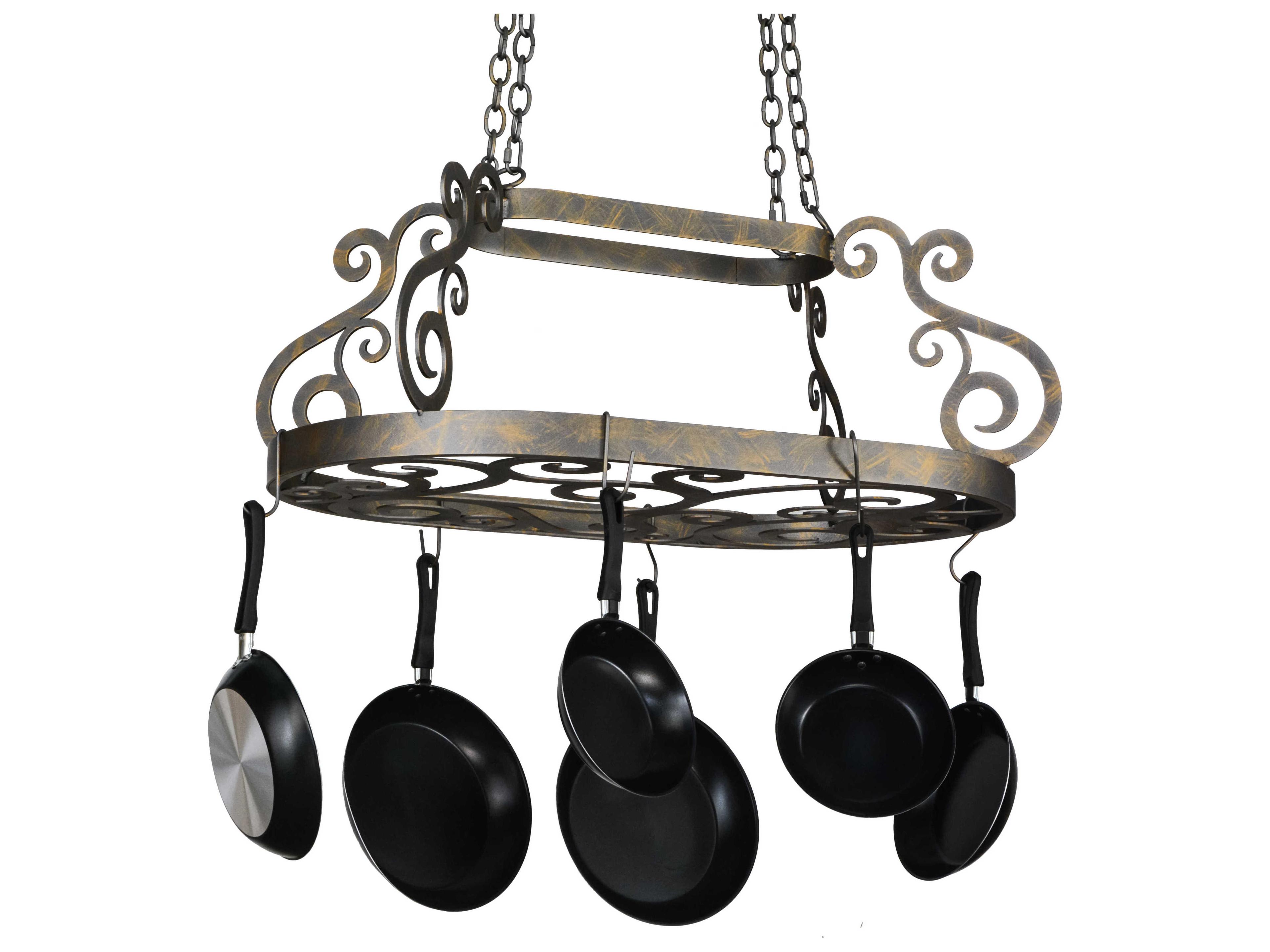 Meyda French Bronze 38" Neo Pot Rack