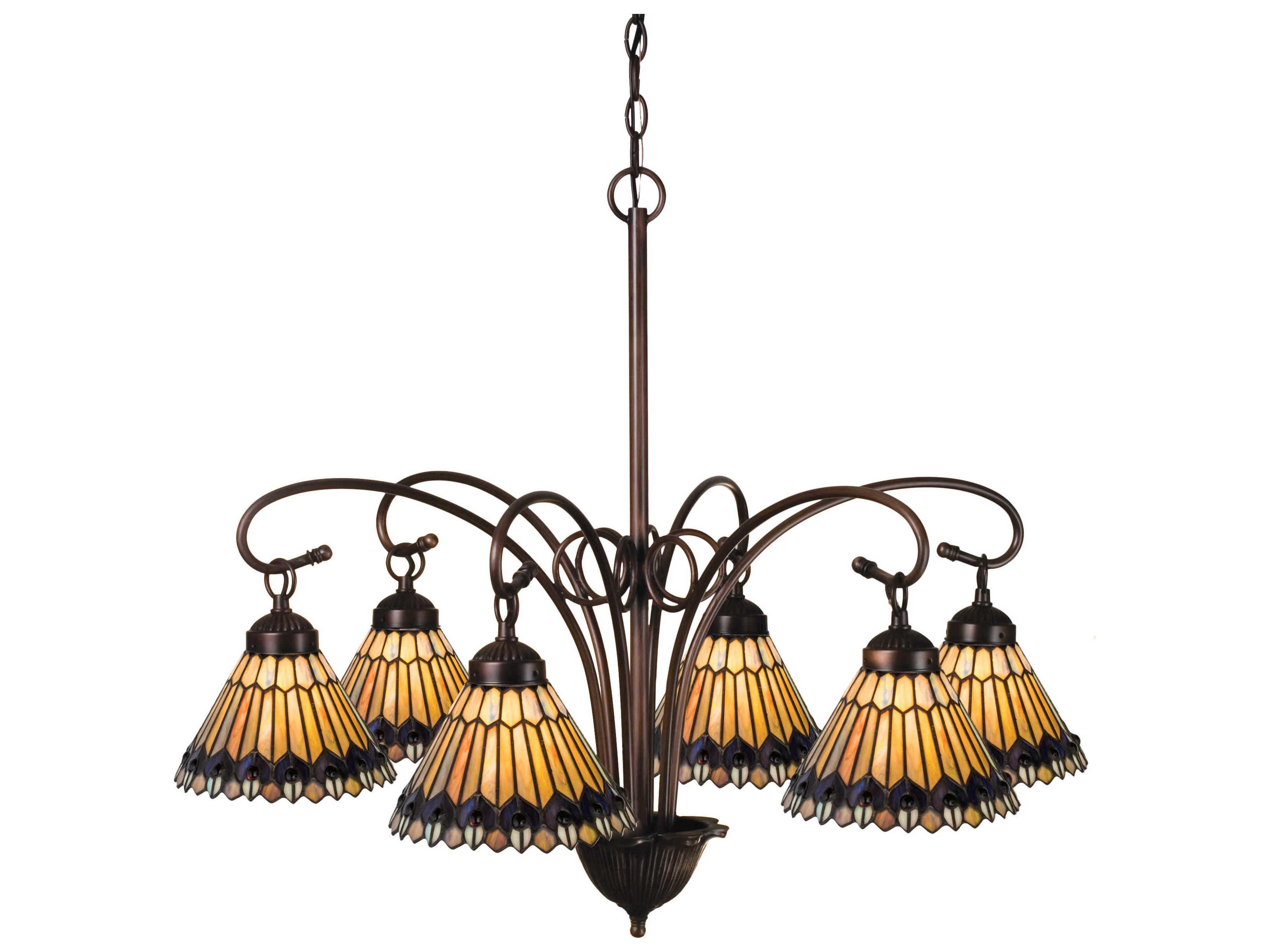 Meyda Tiffany Jeweled Peacock 6 - Light Chandelier