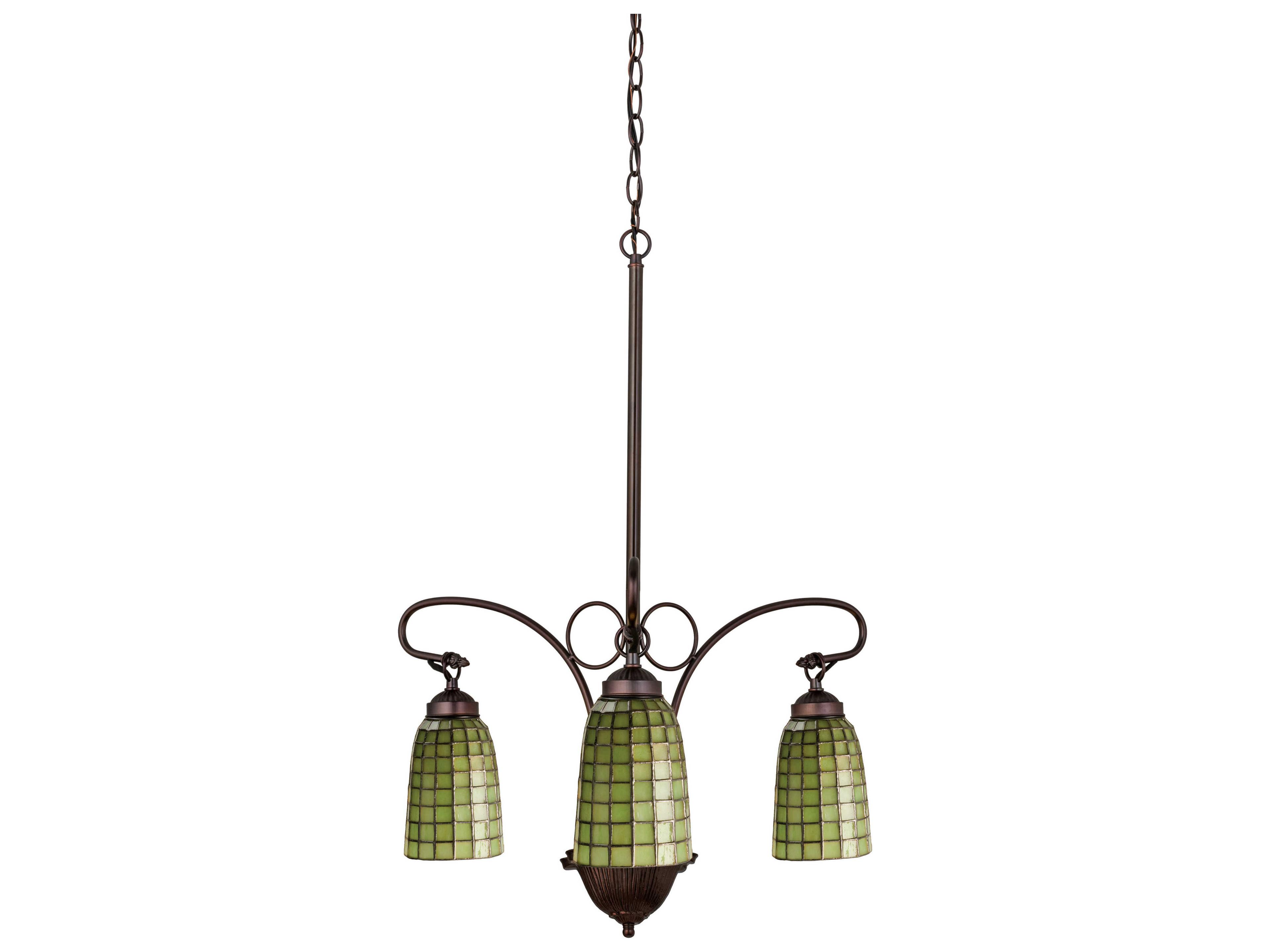 Meyda Nouveau 3-Light Brown Tiffany Bell Chandelier