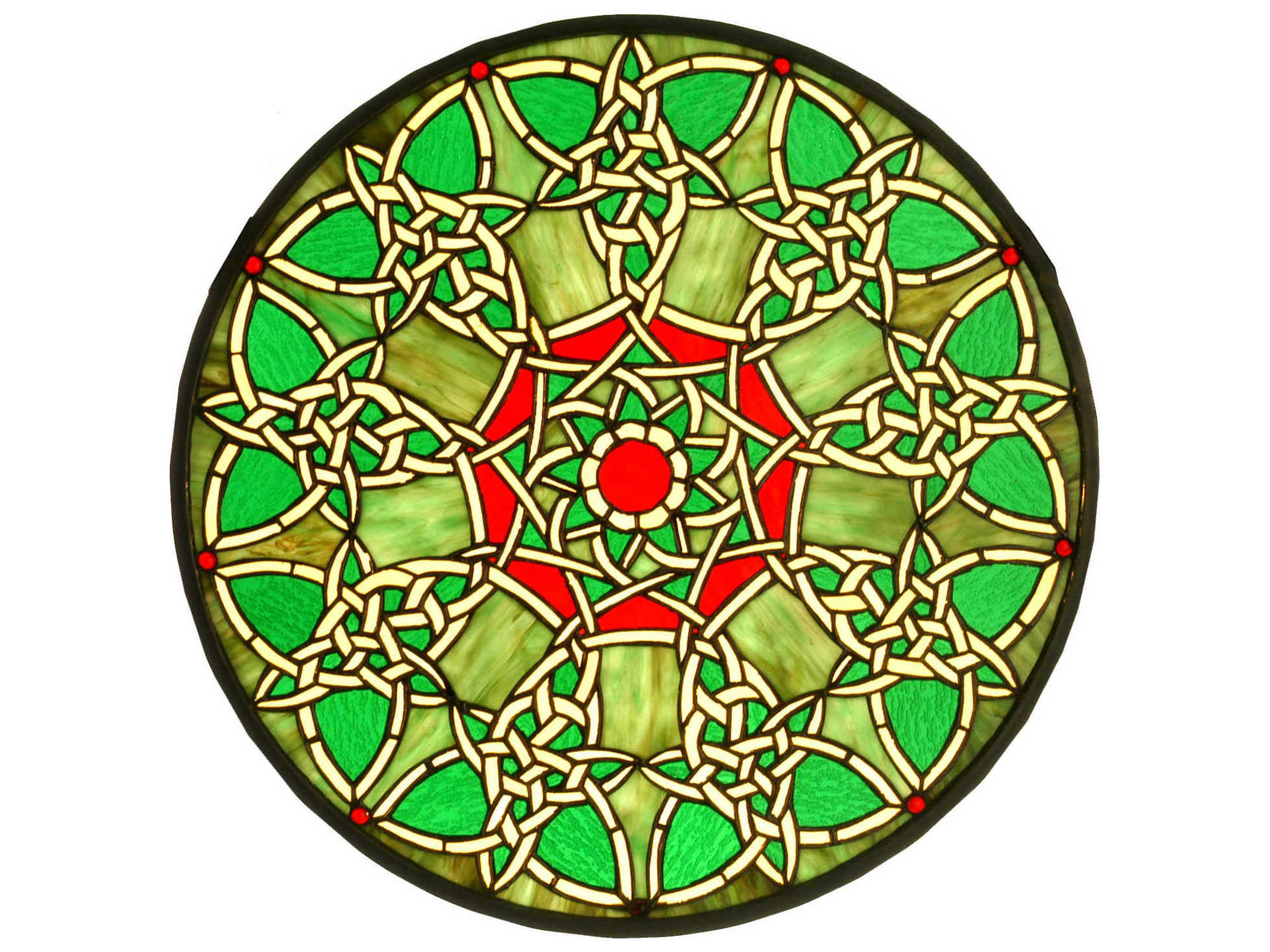 Meyda Knotwork Trance Medallion Stained Glass Window