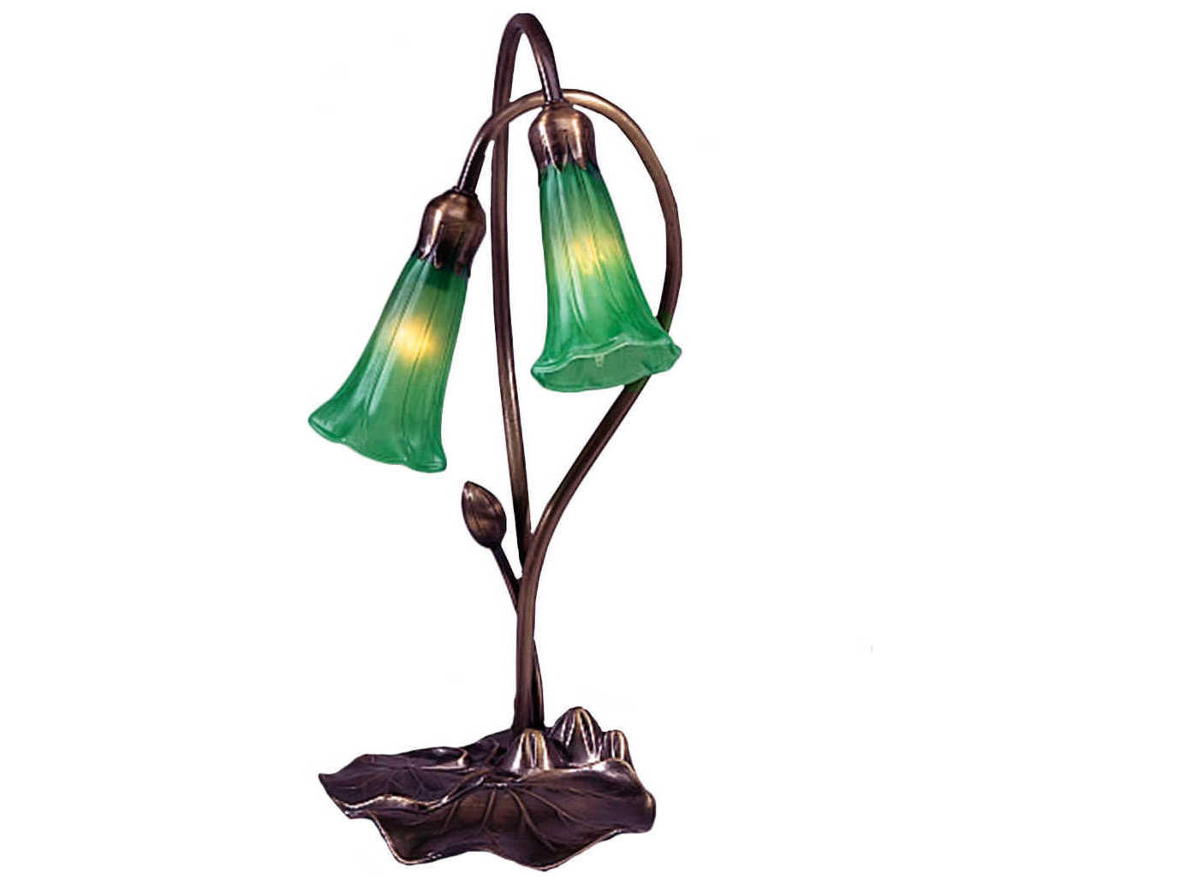 Meyda Pond Lily Green Accent Table Lamp