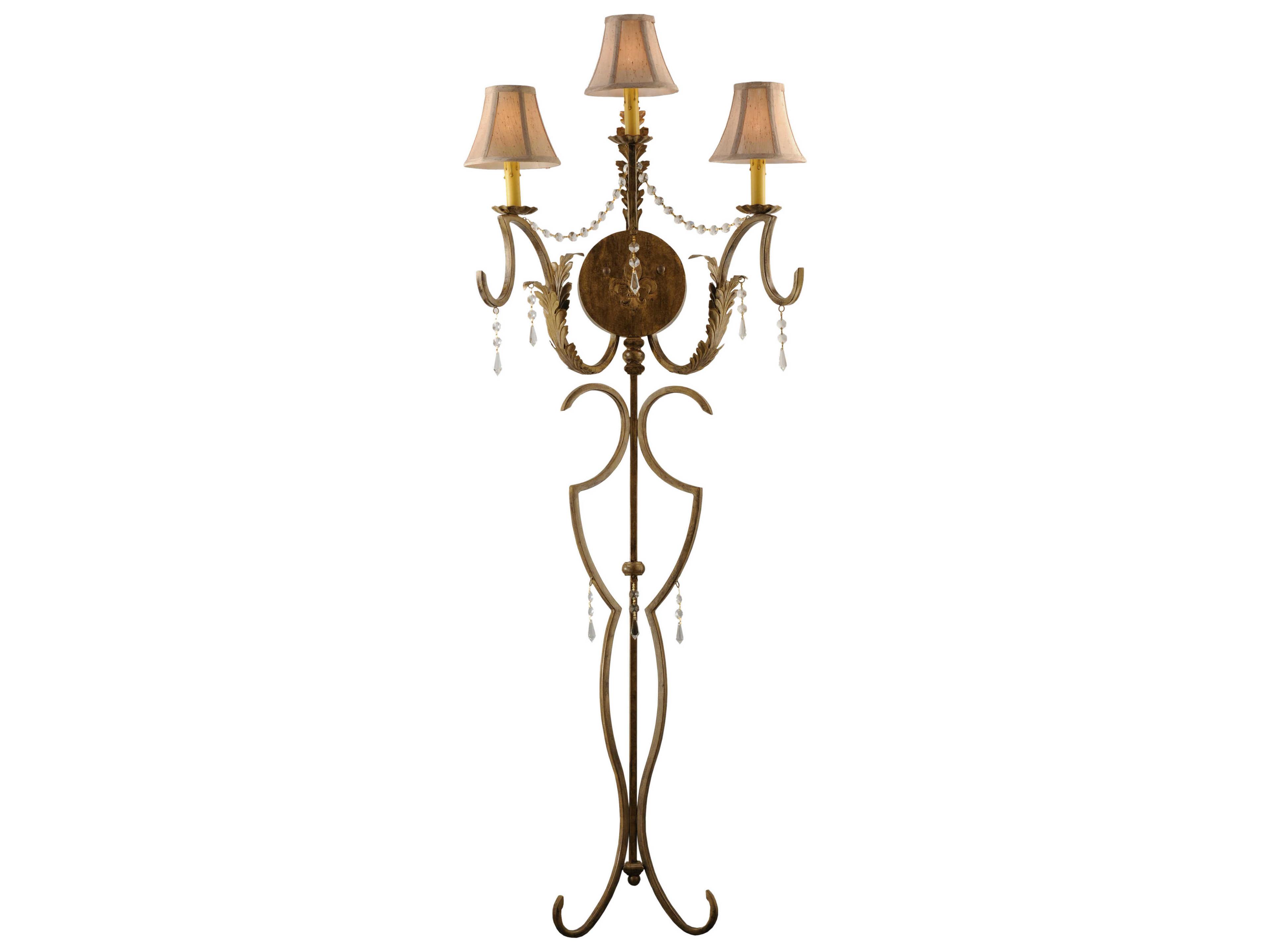 Meyda Nouveau 3-Light Gold Wall Sconce