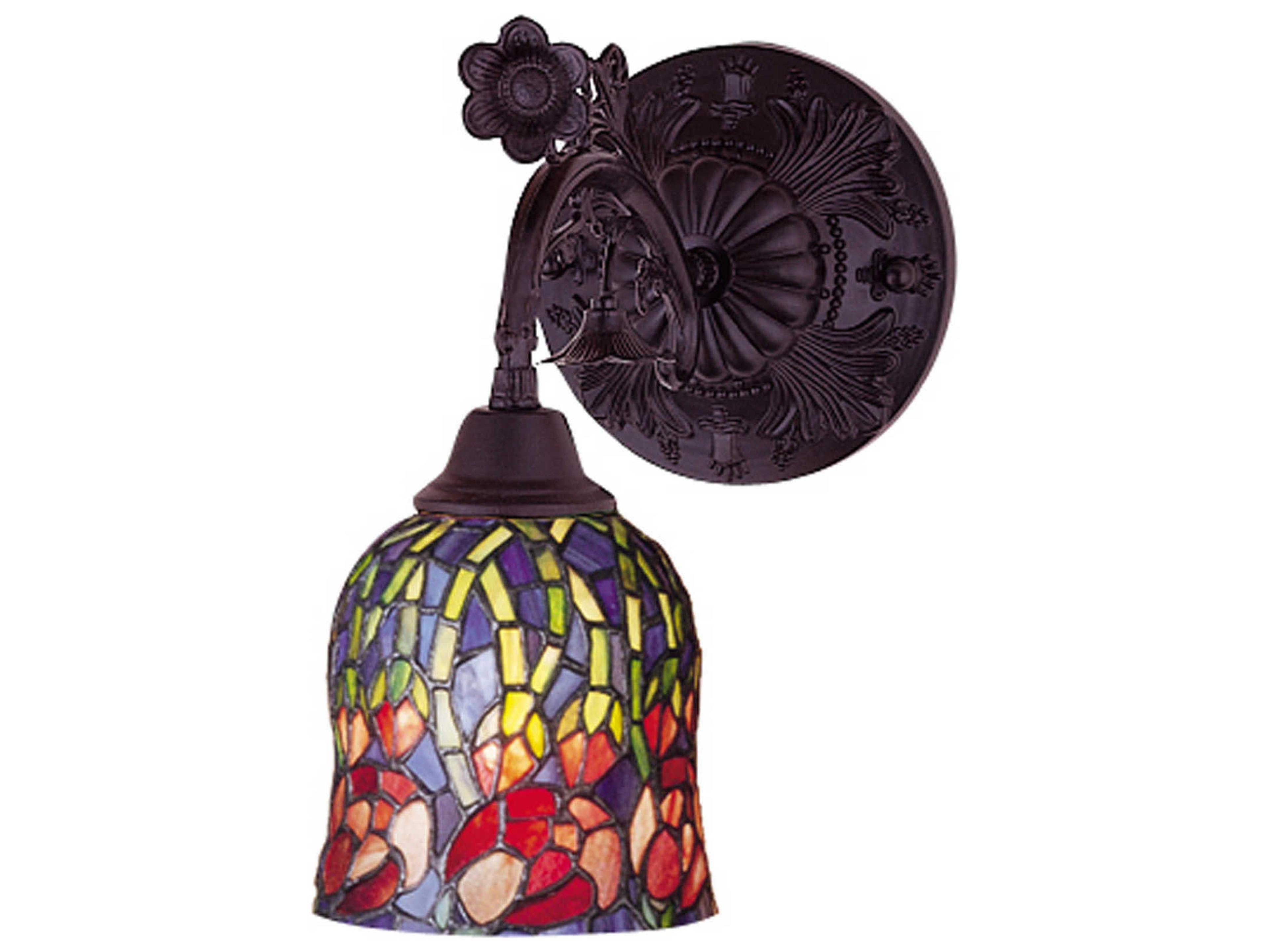 Meyda Nouveau 1-Light Bronze Tiffany Wall Sconce