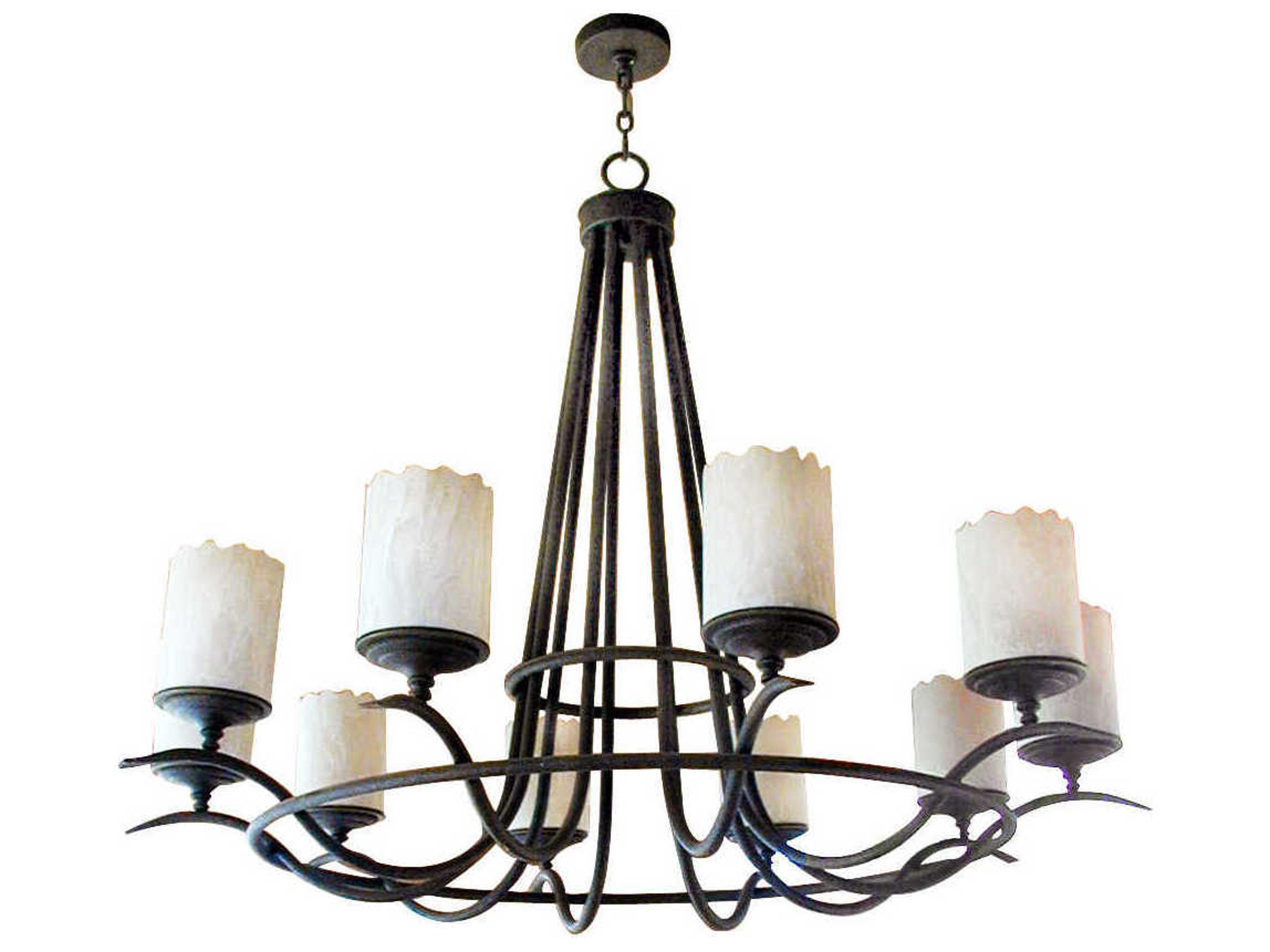 Meyda Octavia 10-Light Black White Cylinder Chandelier