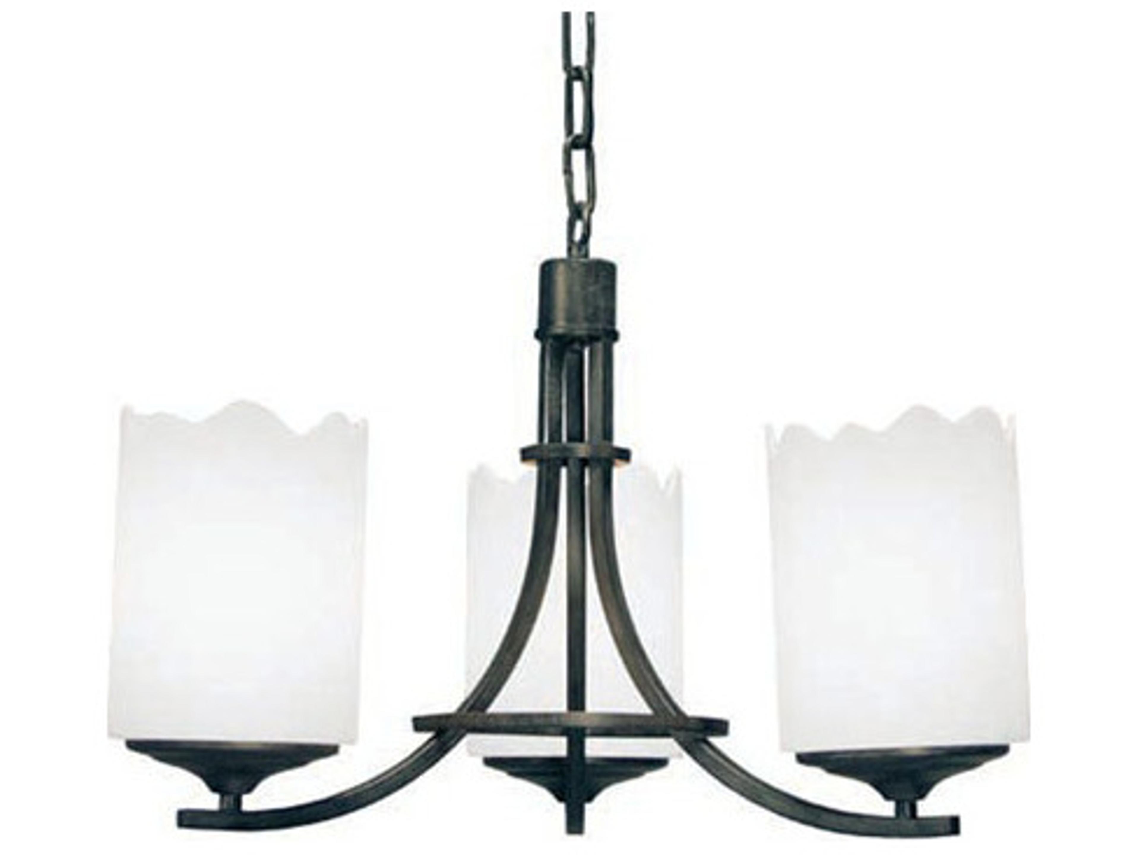 Meyda Octavia 3-Light White Black Cylinder Chandelier