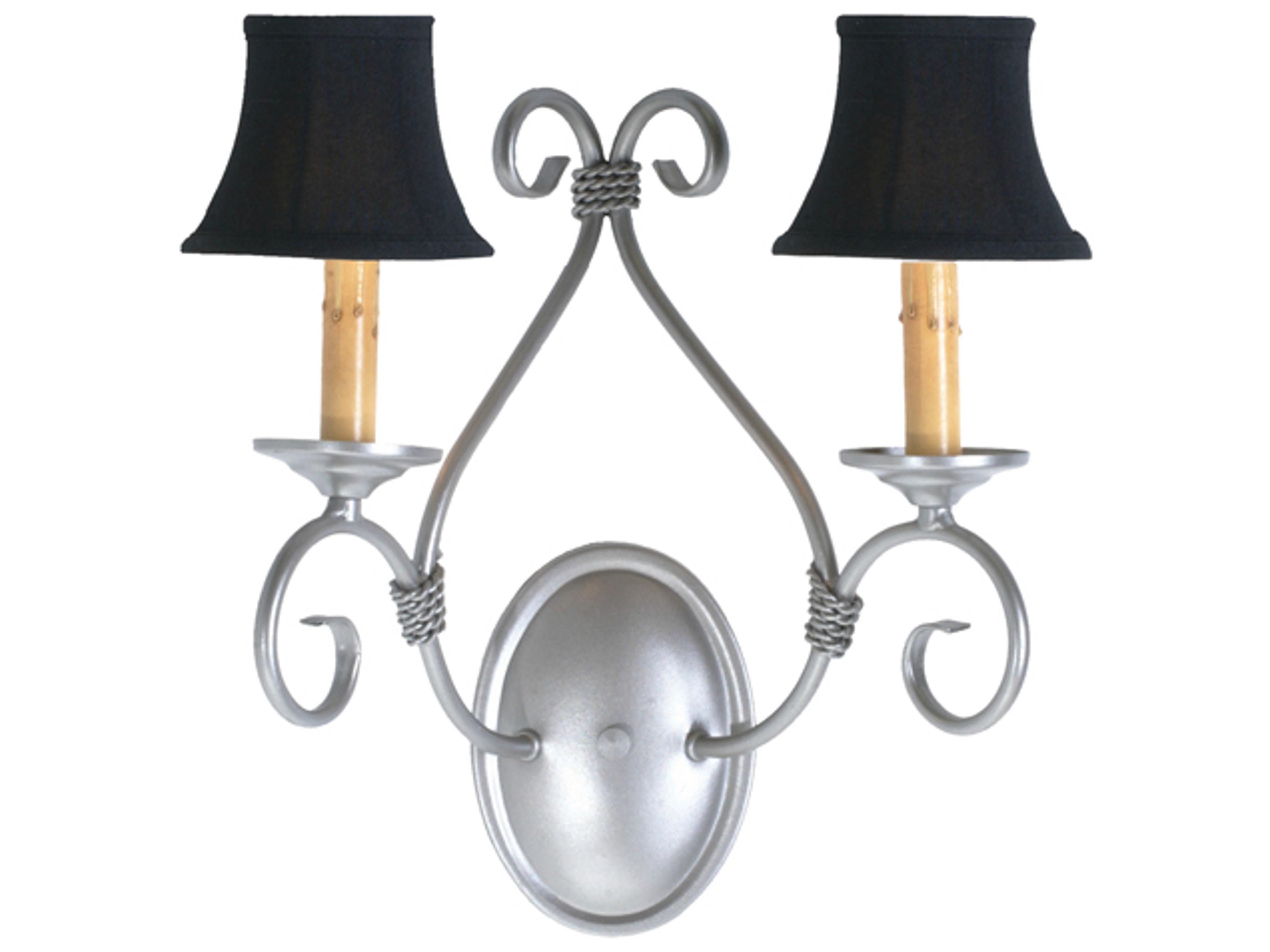 Meyda Olivia 2-Light Black Pewter Wall Sconce