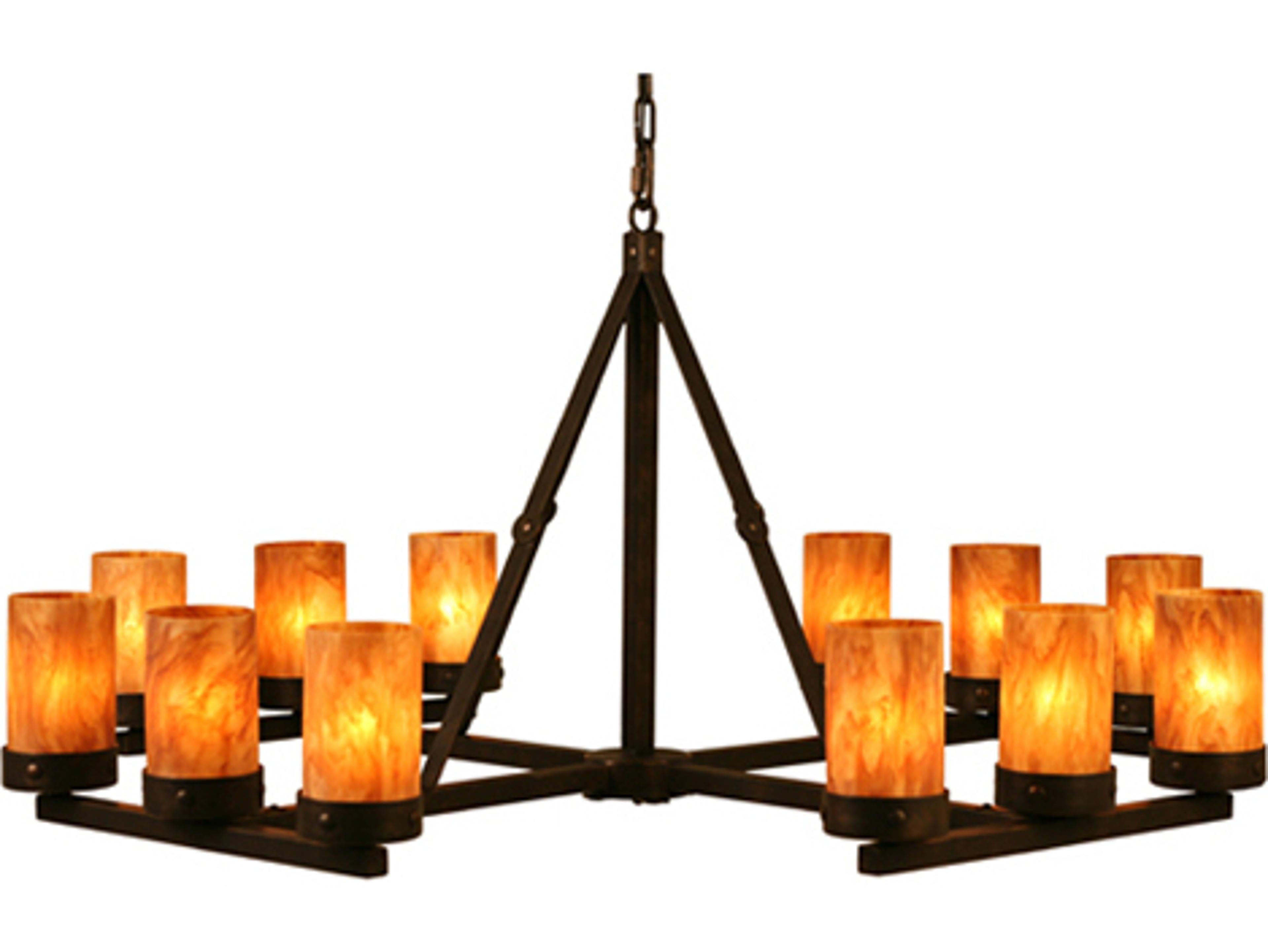 Meyda Parker 12-Light Chestnut Brown Cylinder Chandelier