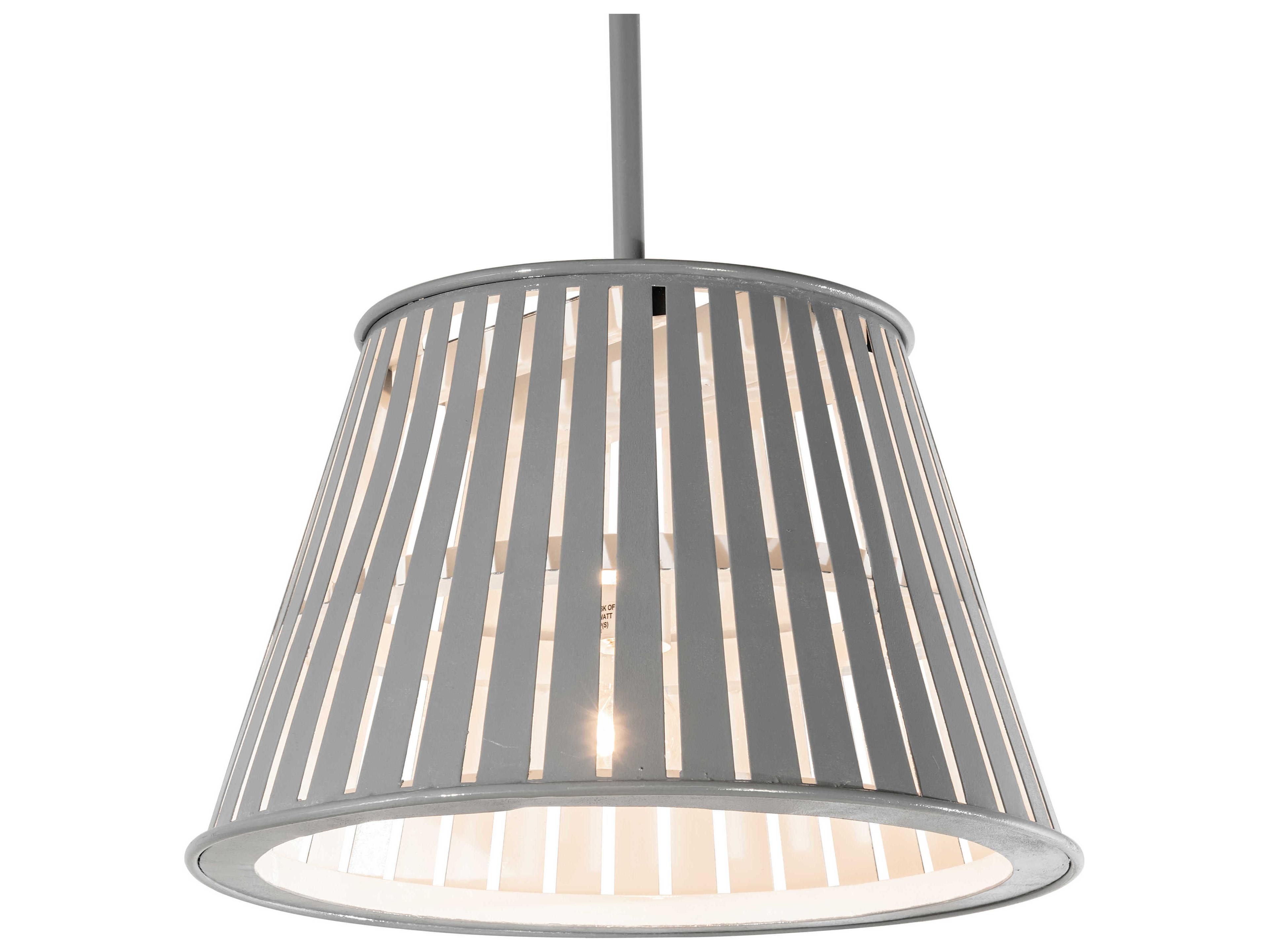 Meyda Peach Basket 1-Light White Grey Empire Pendant