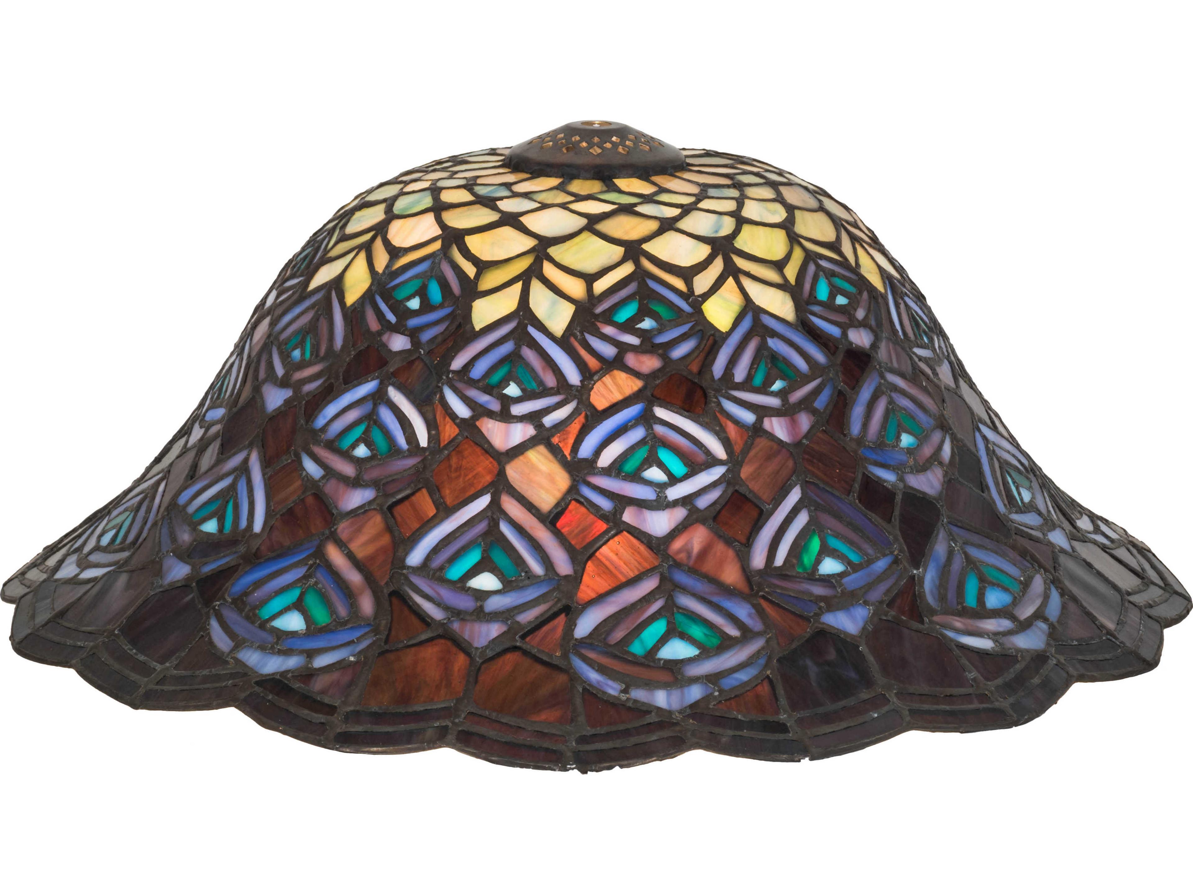 Meyda Peacock Feather Green Blue Purple & Aqua 16" Shade