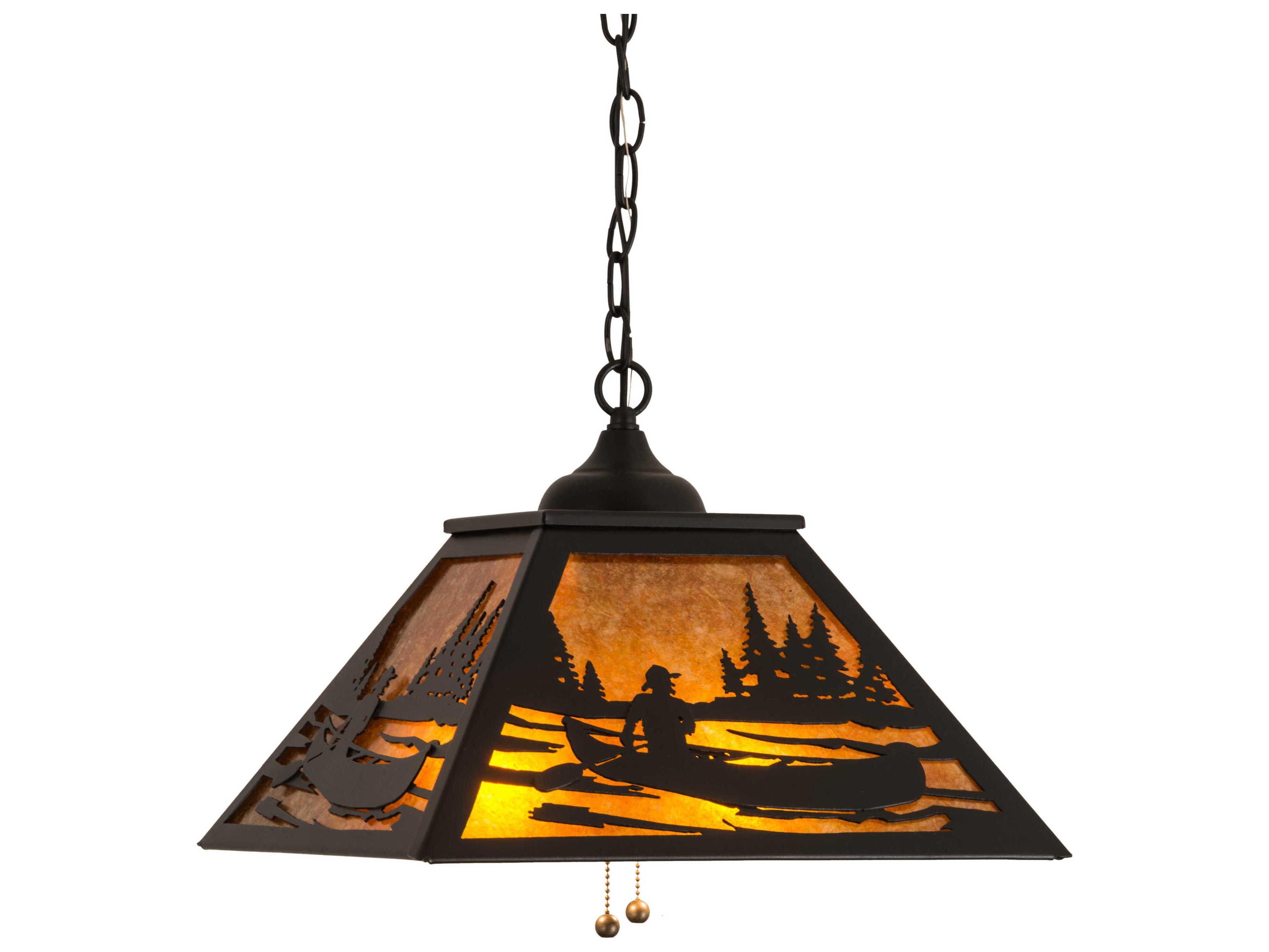 Meyda 2-Light Black Glass Pendant