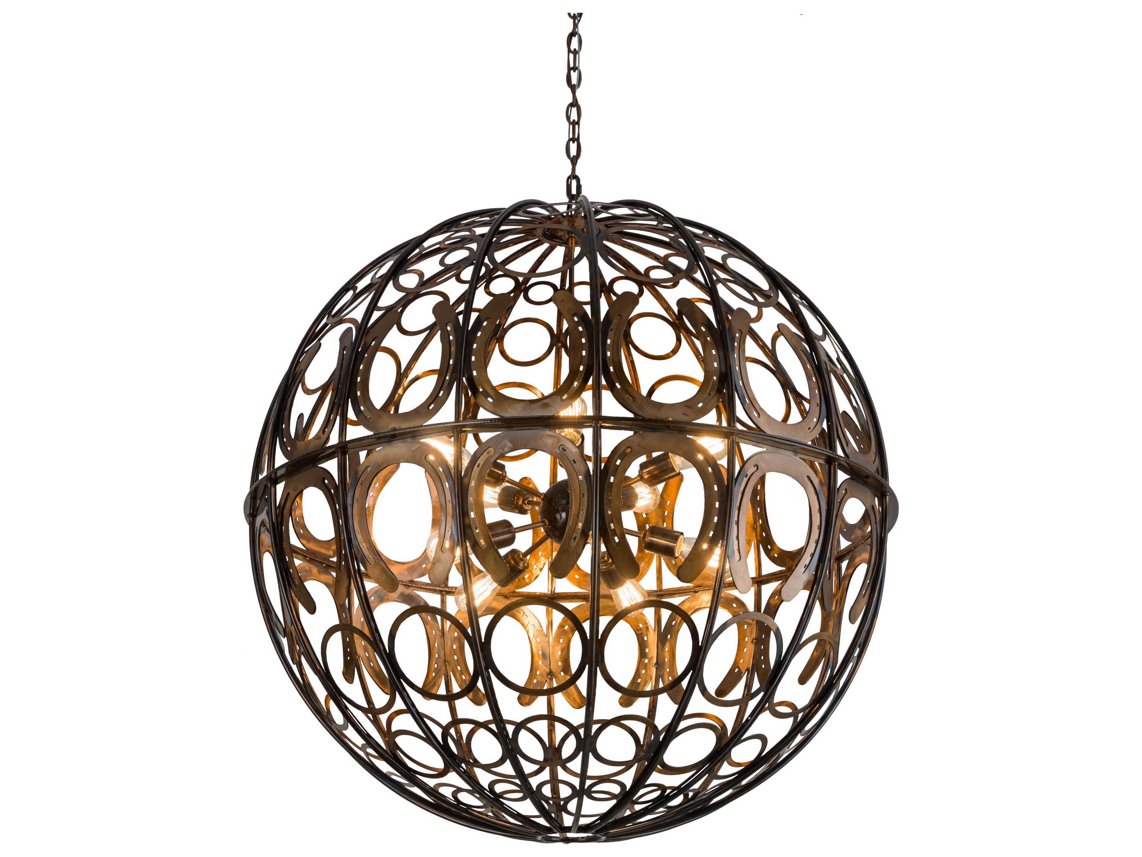 Meyda 10-Light Copper Glass Globe Sputnik Pendant