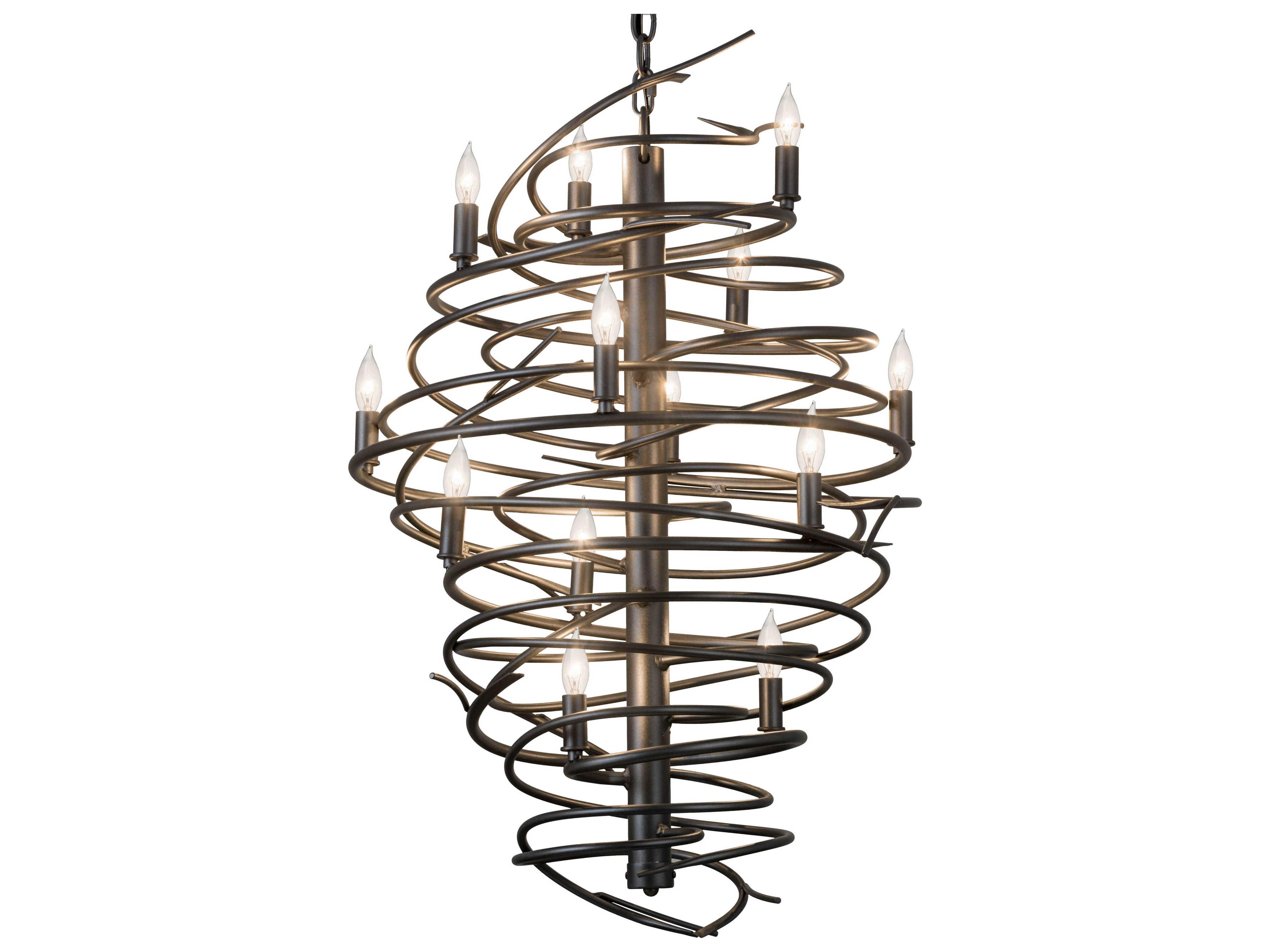 Meyda Cyclone 13-Light Silver Glass Tiered Pendant
