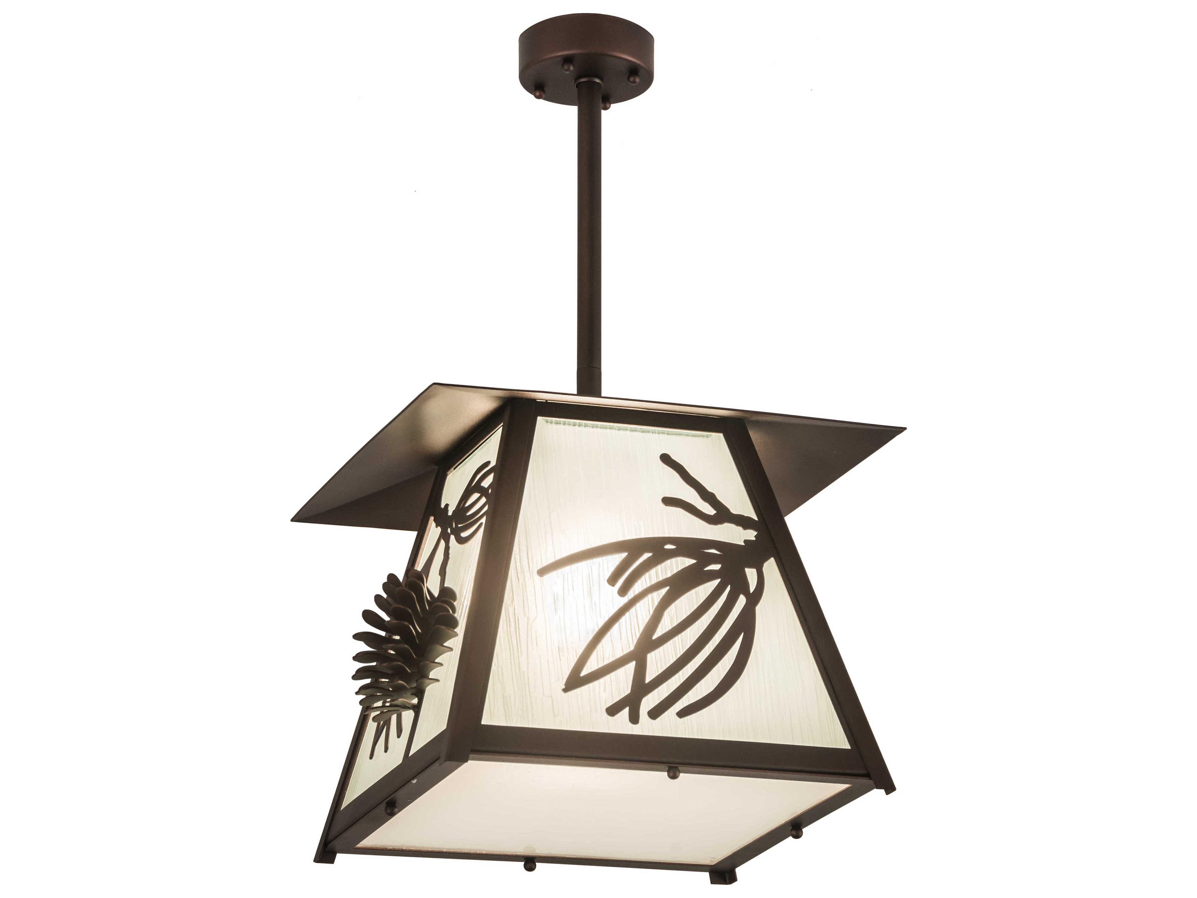 Meyda 1-Light Bronze Glass Pendant