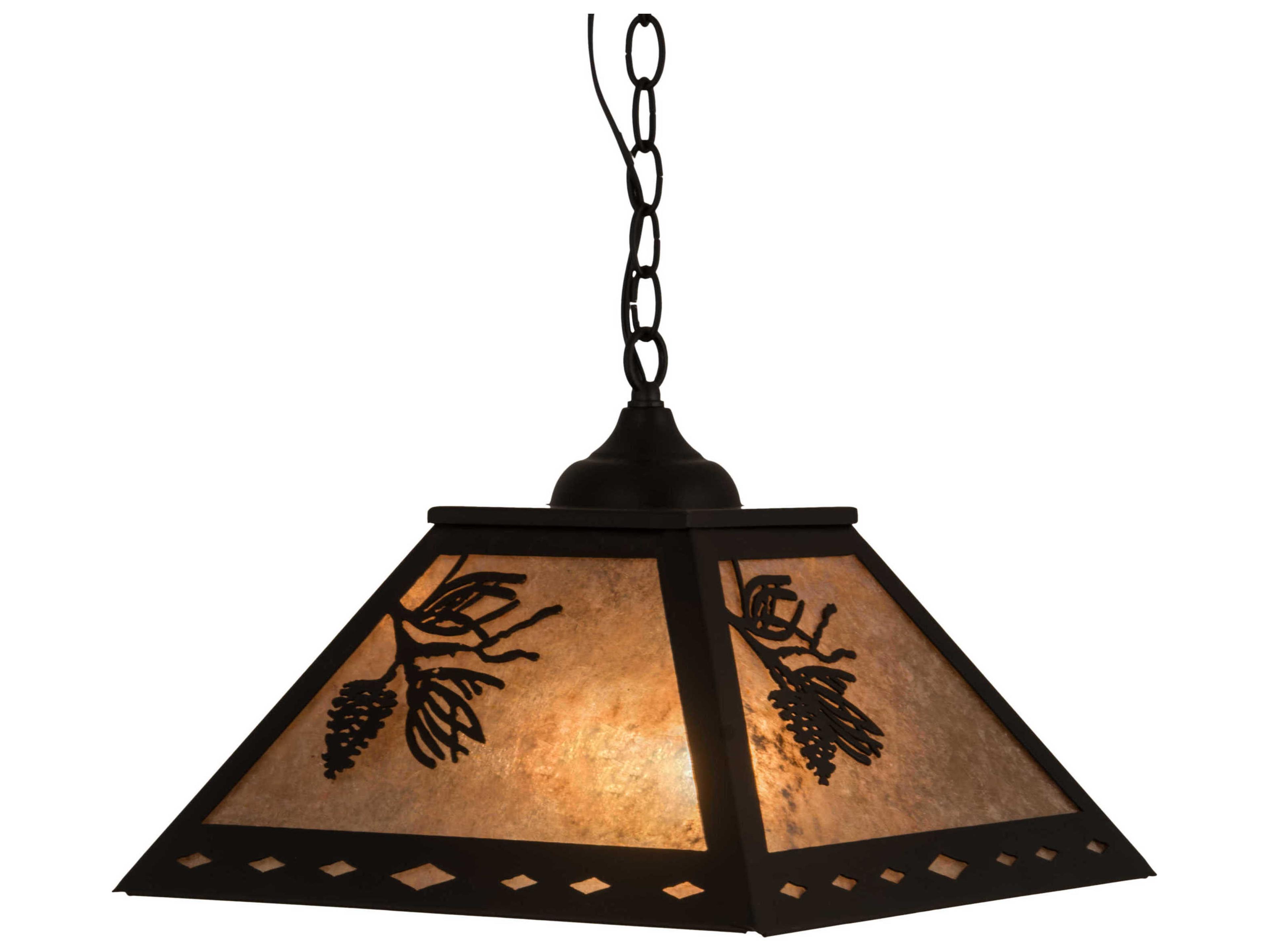 Meyda Balsam Pine 2-Light Black Glass Pendant