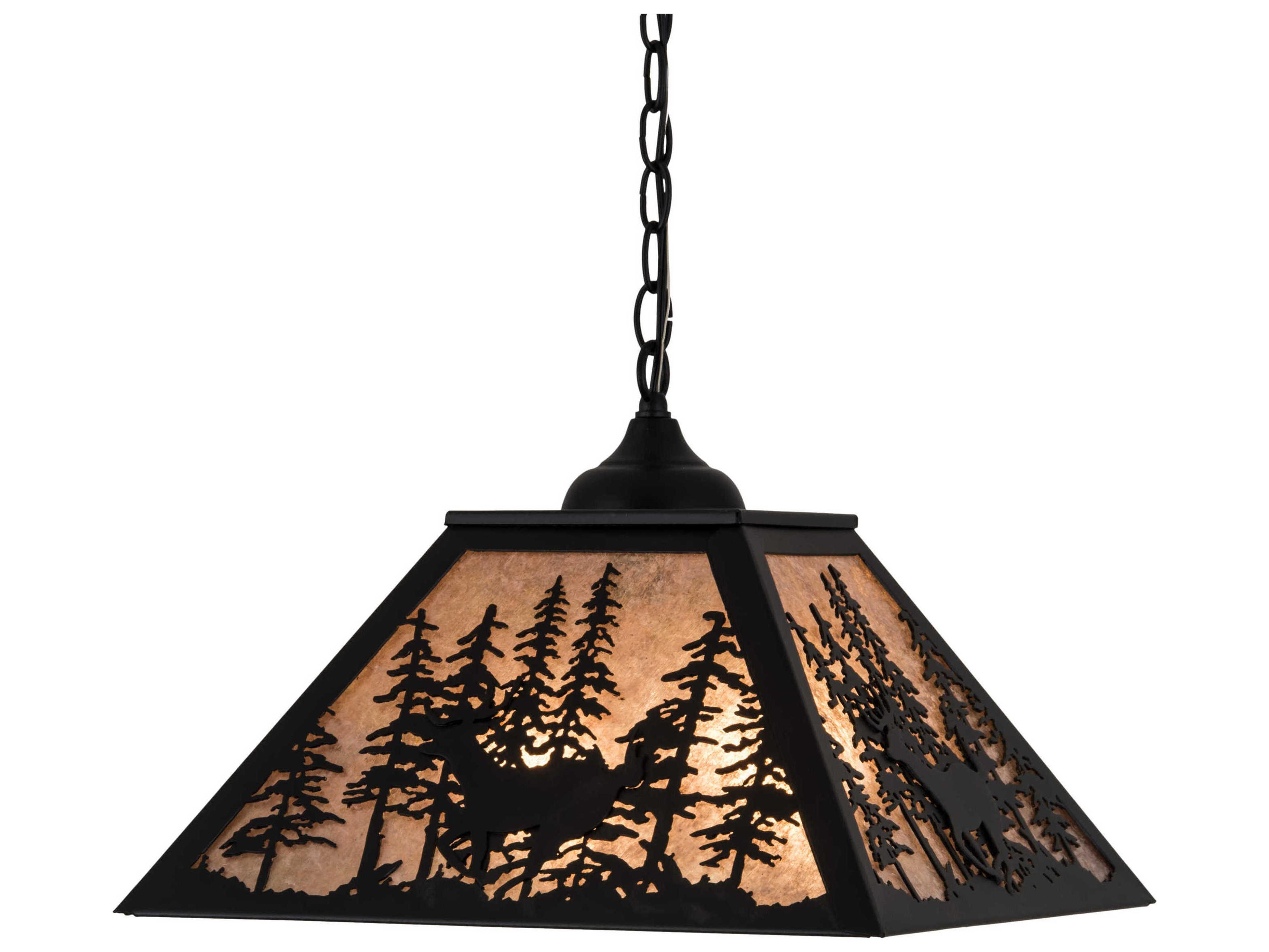 Meyda 2-Light Black Glass Pendant