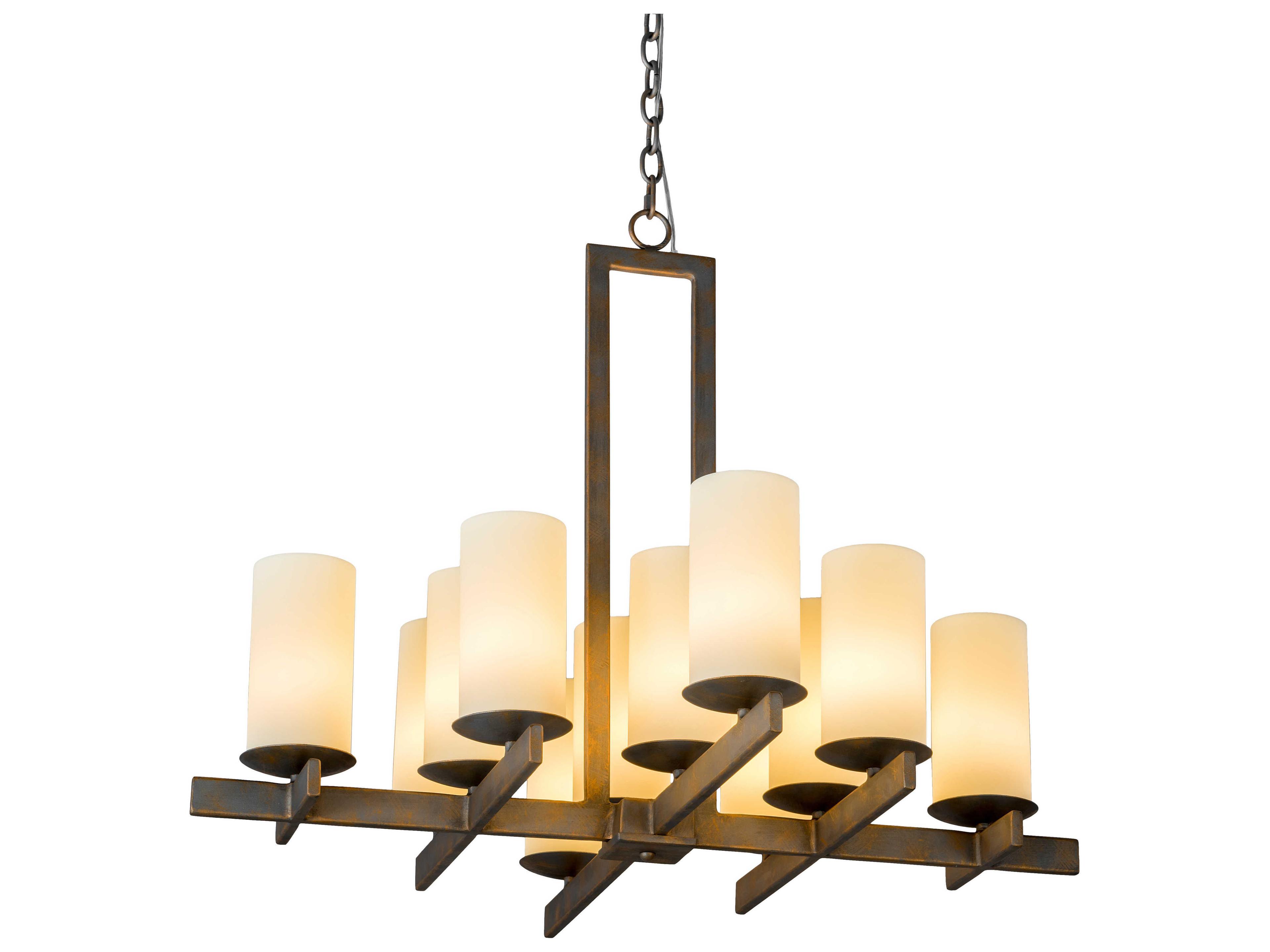 Meyda Dante 12-Light Brown Glass Cylinder Pendant