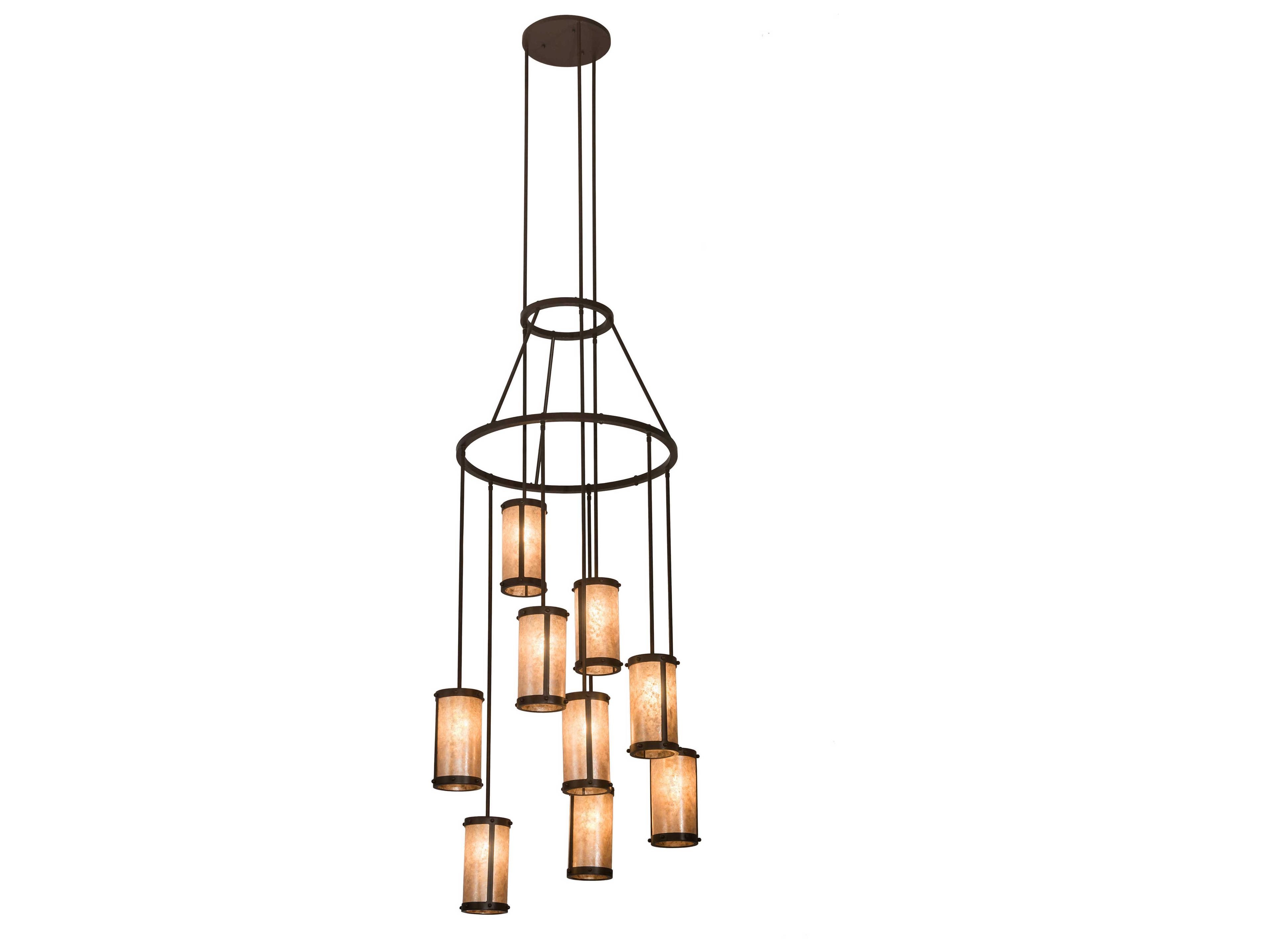 Meyda Cartier 9-Light Brown Glass Cylinder Pendant