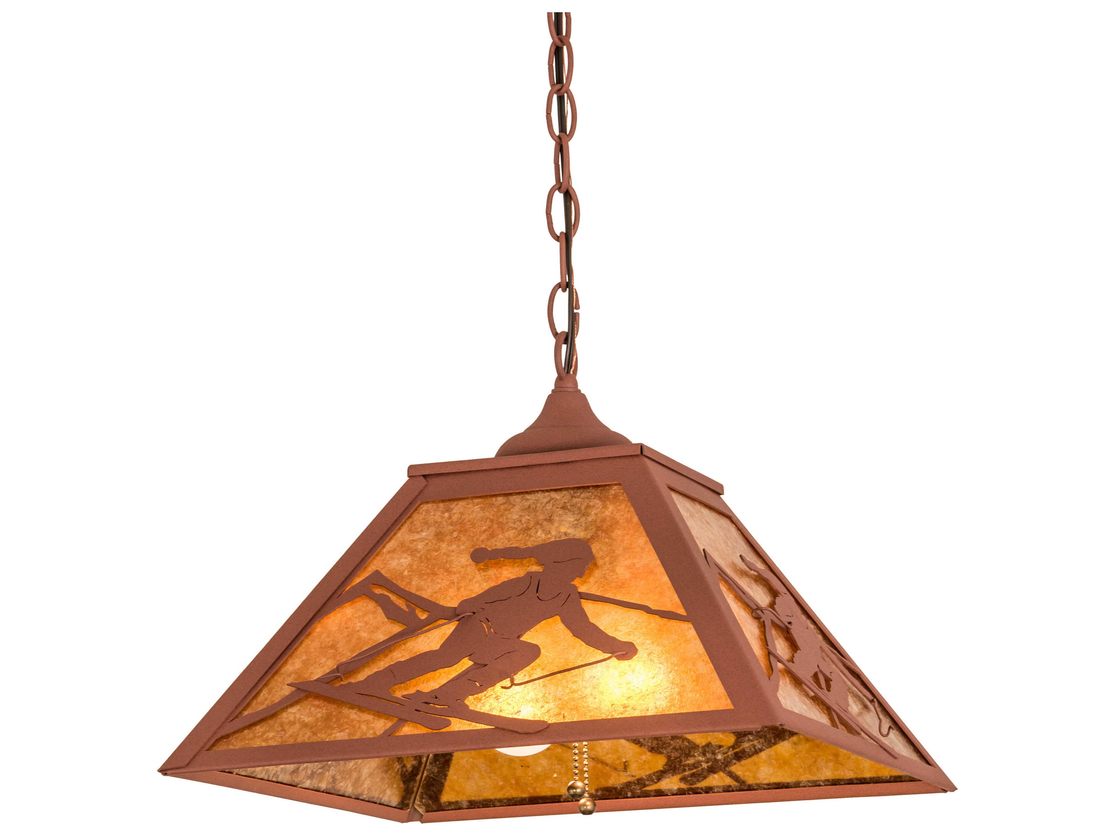 Meyda Alpine 2-Light Brown Glass Pendant