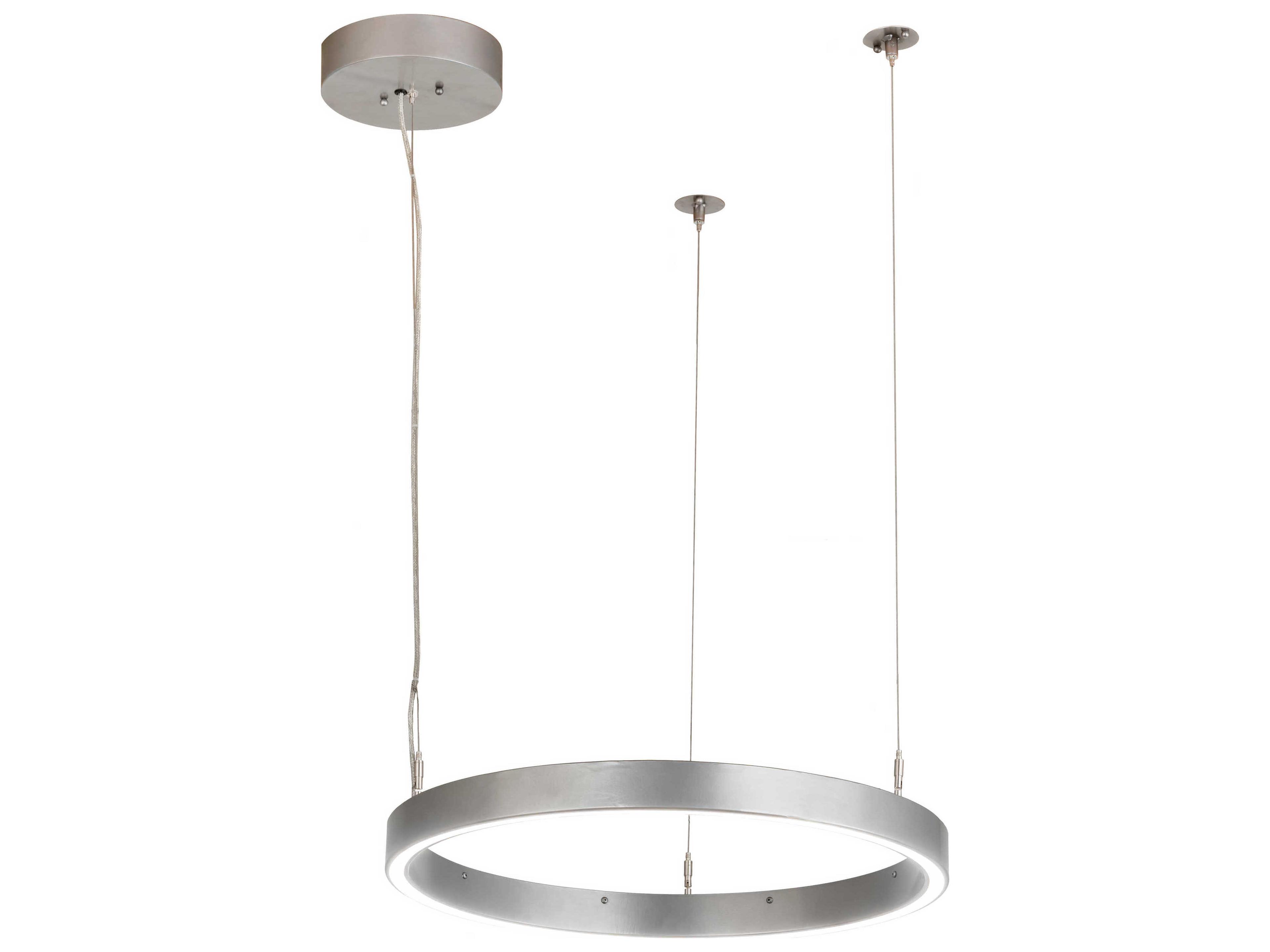 Meyda Anillo Led Nickel Glass Round Pendant