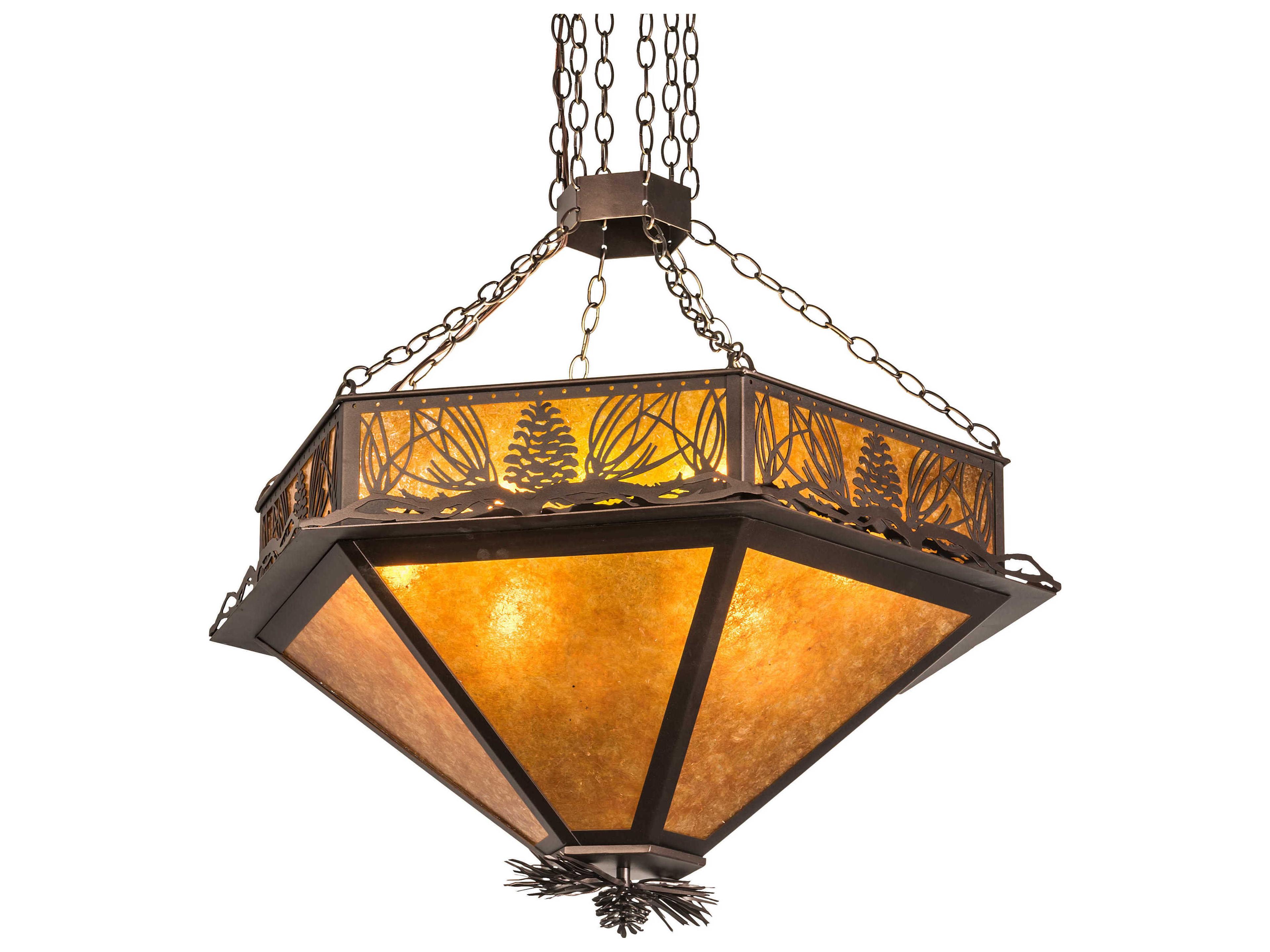 Meyda Mountain Pine 6 Bronze Pendant