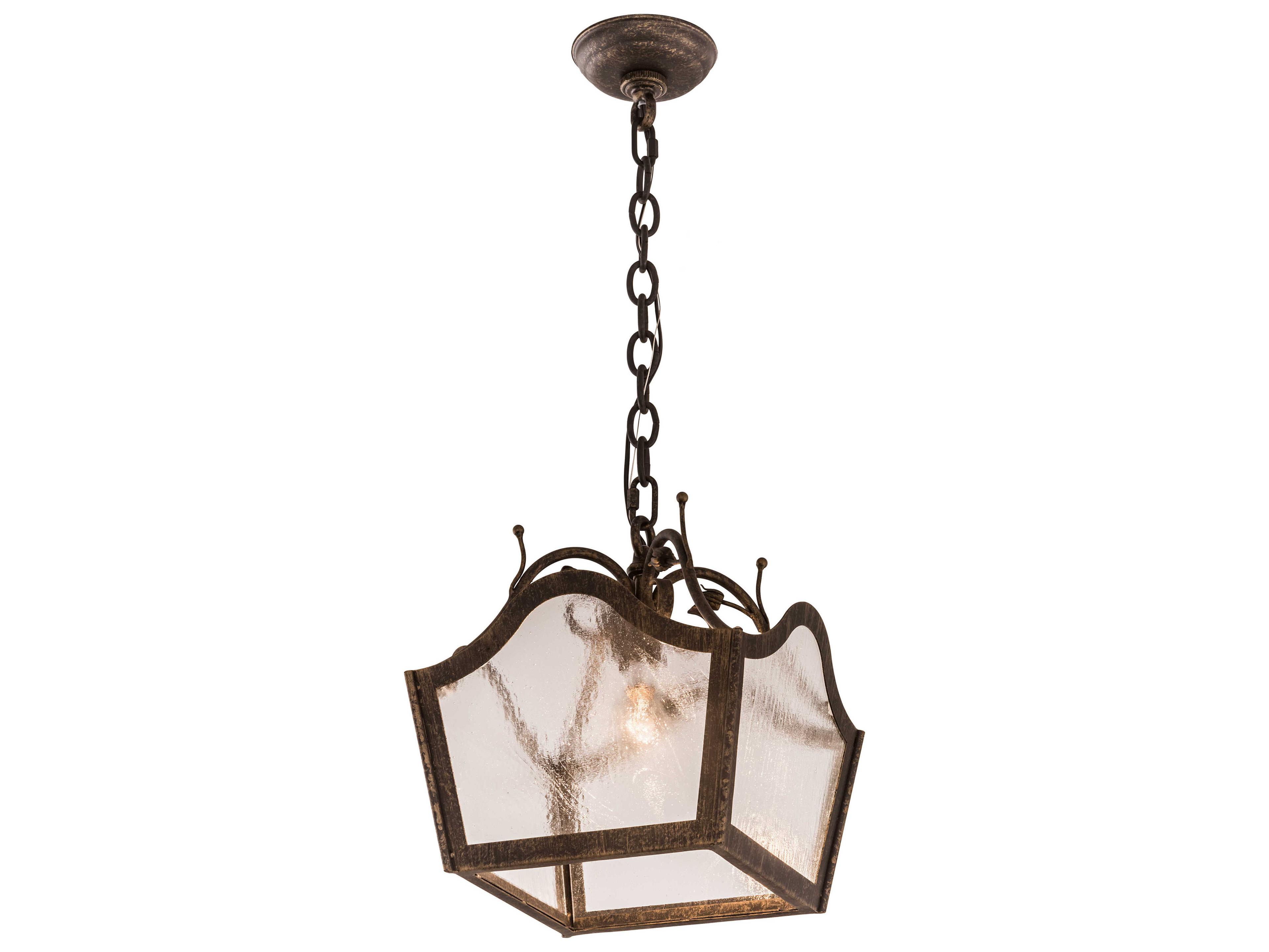 Meyda Terena 1-Light Bronze Glass Pendant