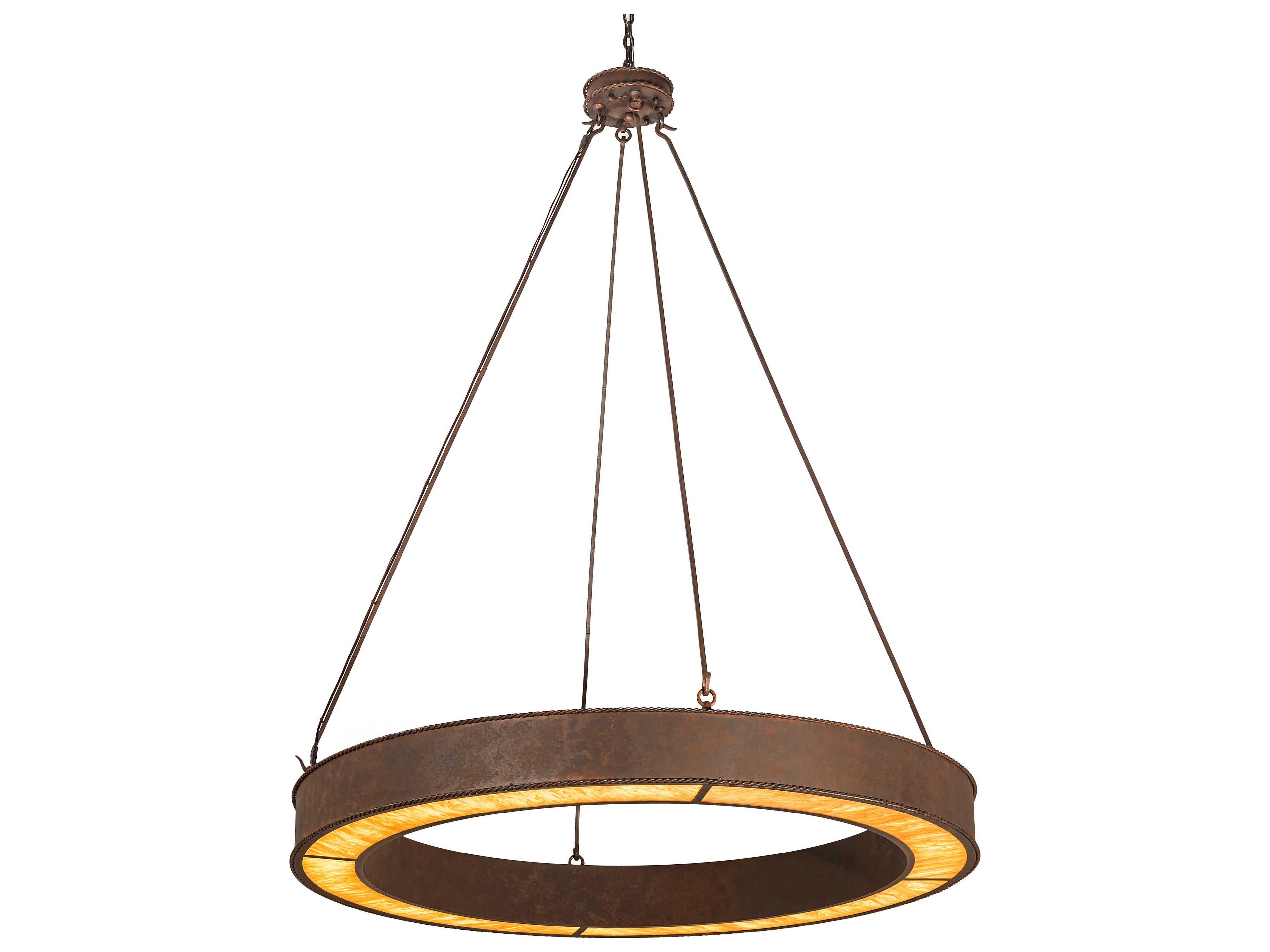 Meyda Loxley Strip Brown LED Round Pendant