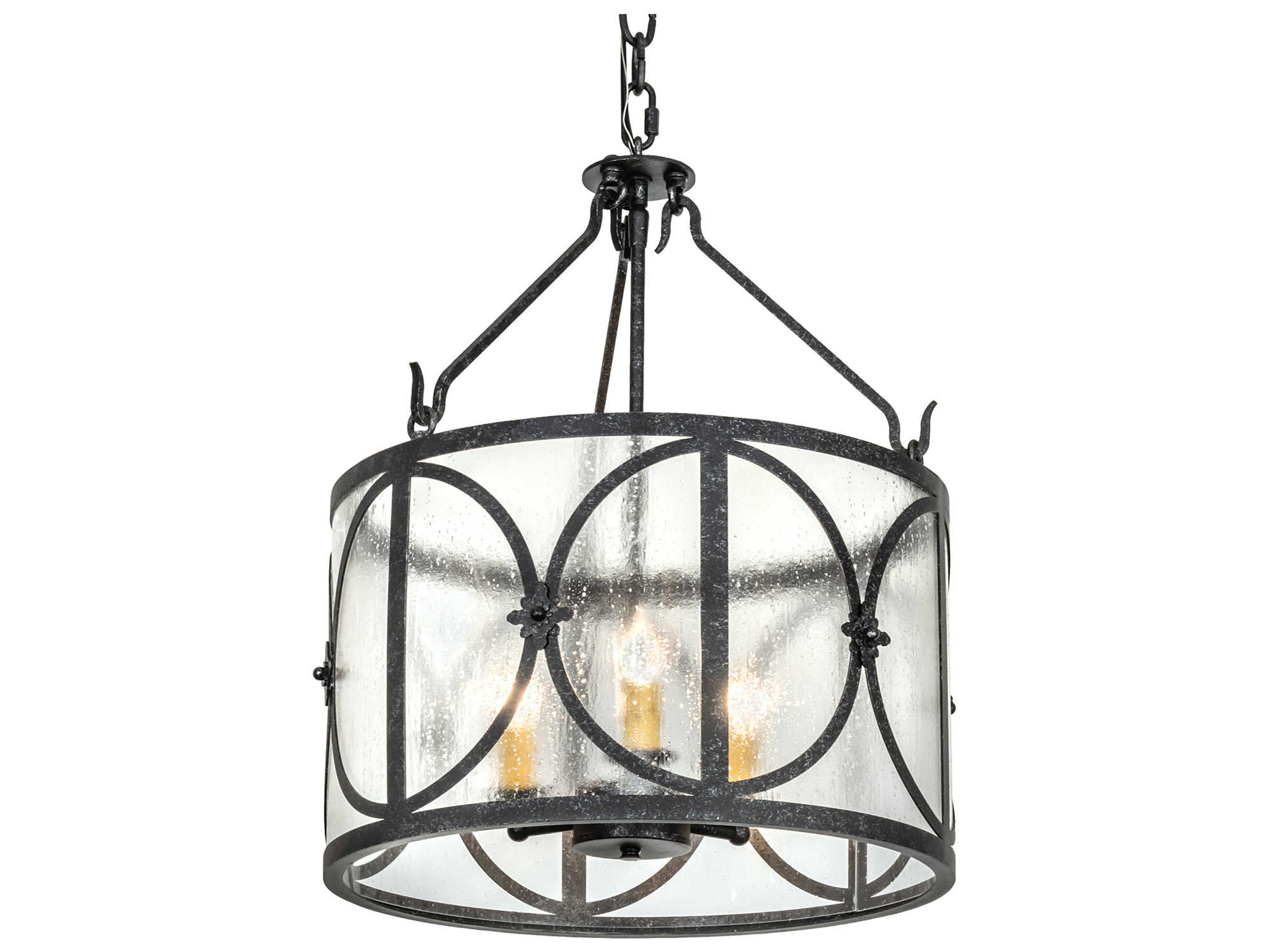 Meyda Penelope 3-Light Black Candelabra Drum Chandelier