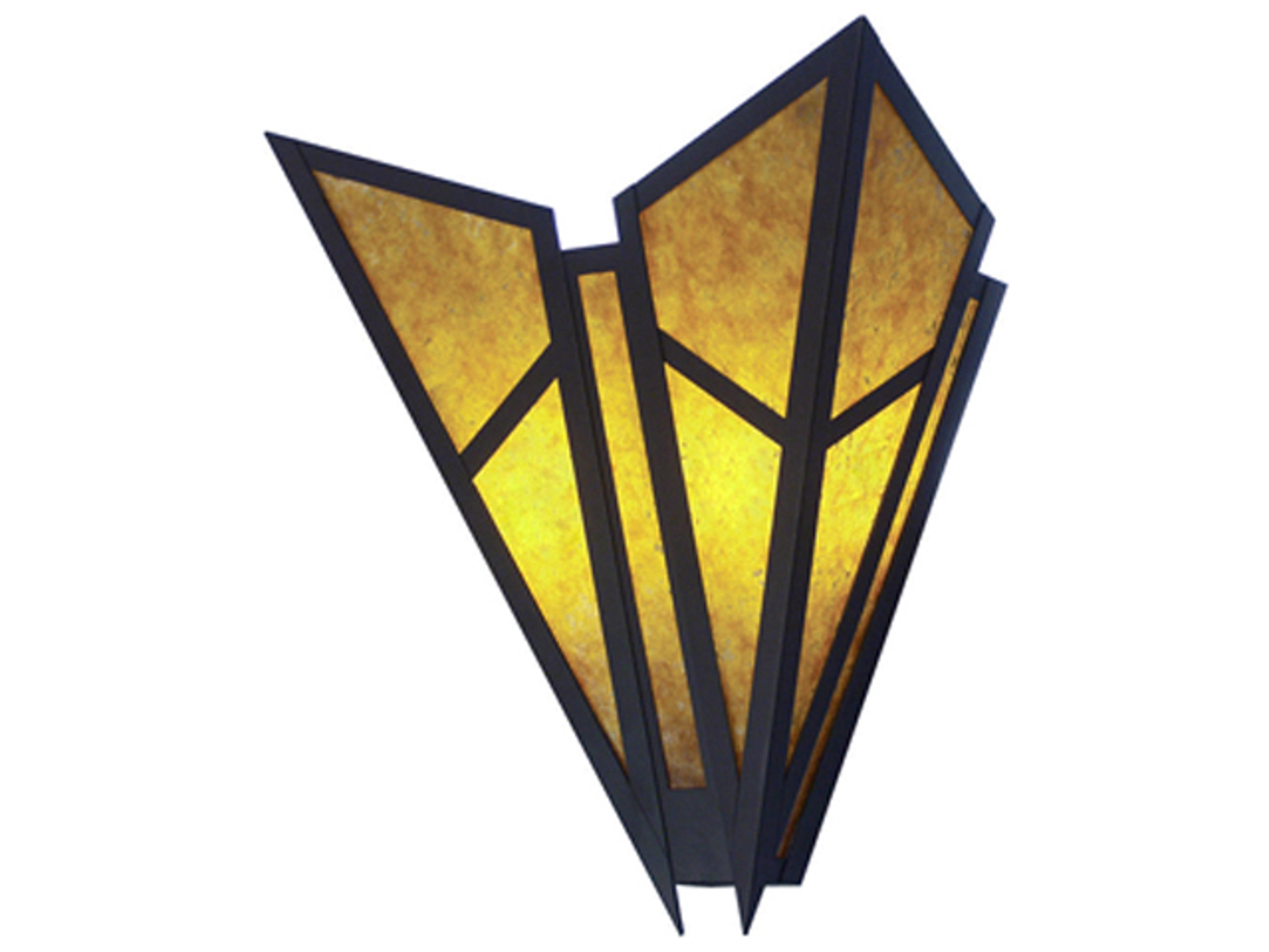 Meyda Phoenix 2-Light Amber Mica Black Wall Sconce