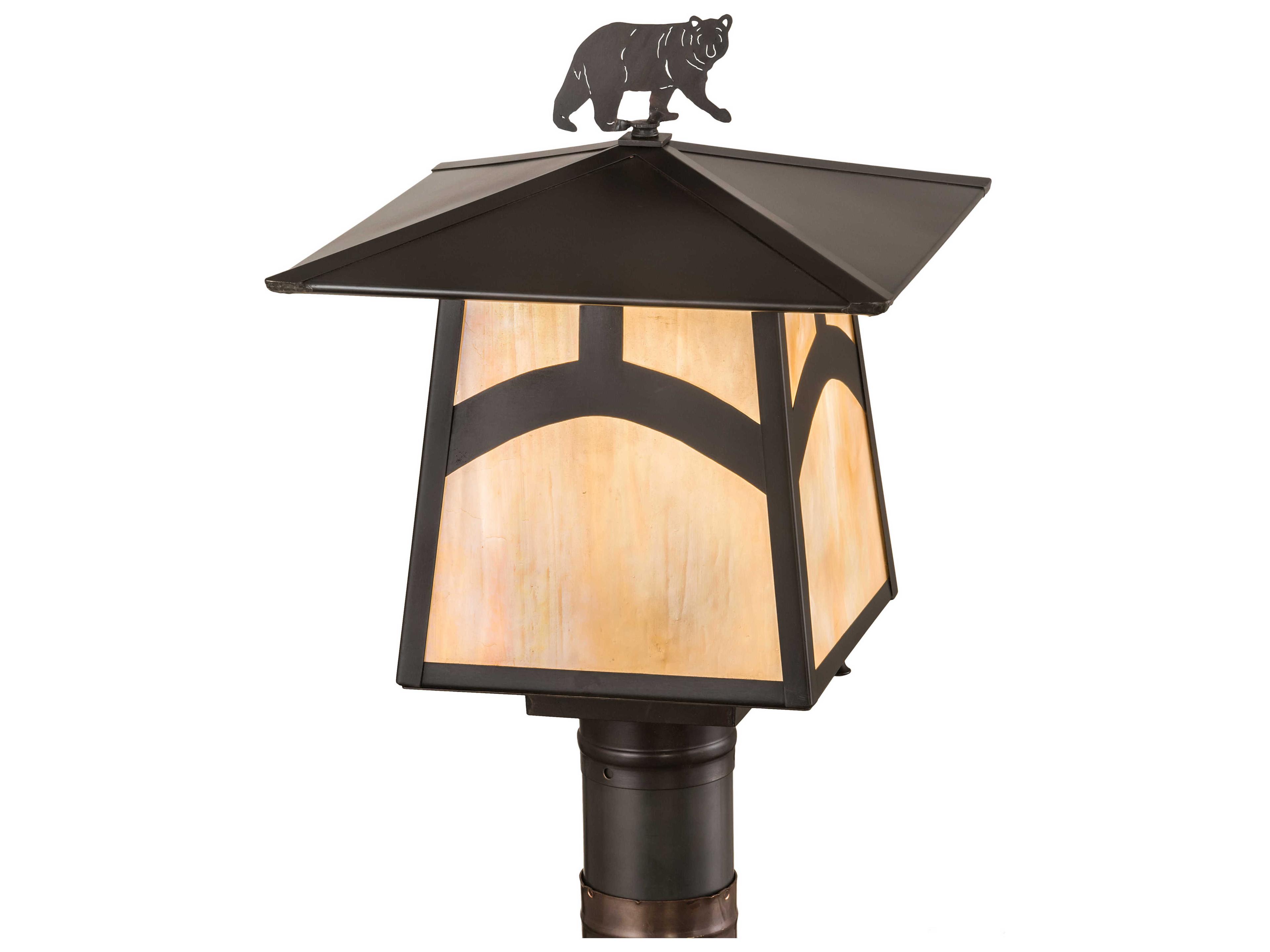 Meyda Stillwater Hill Top Glass Outdoor Post Light
