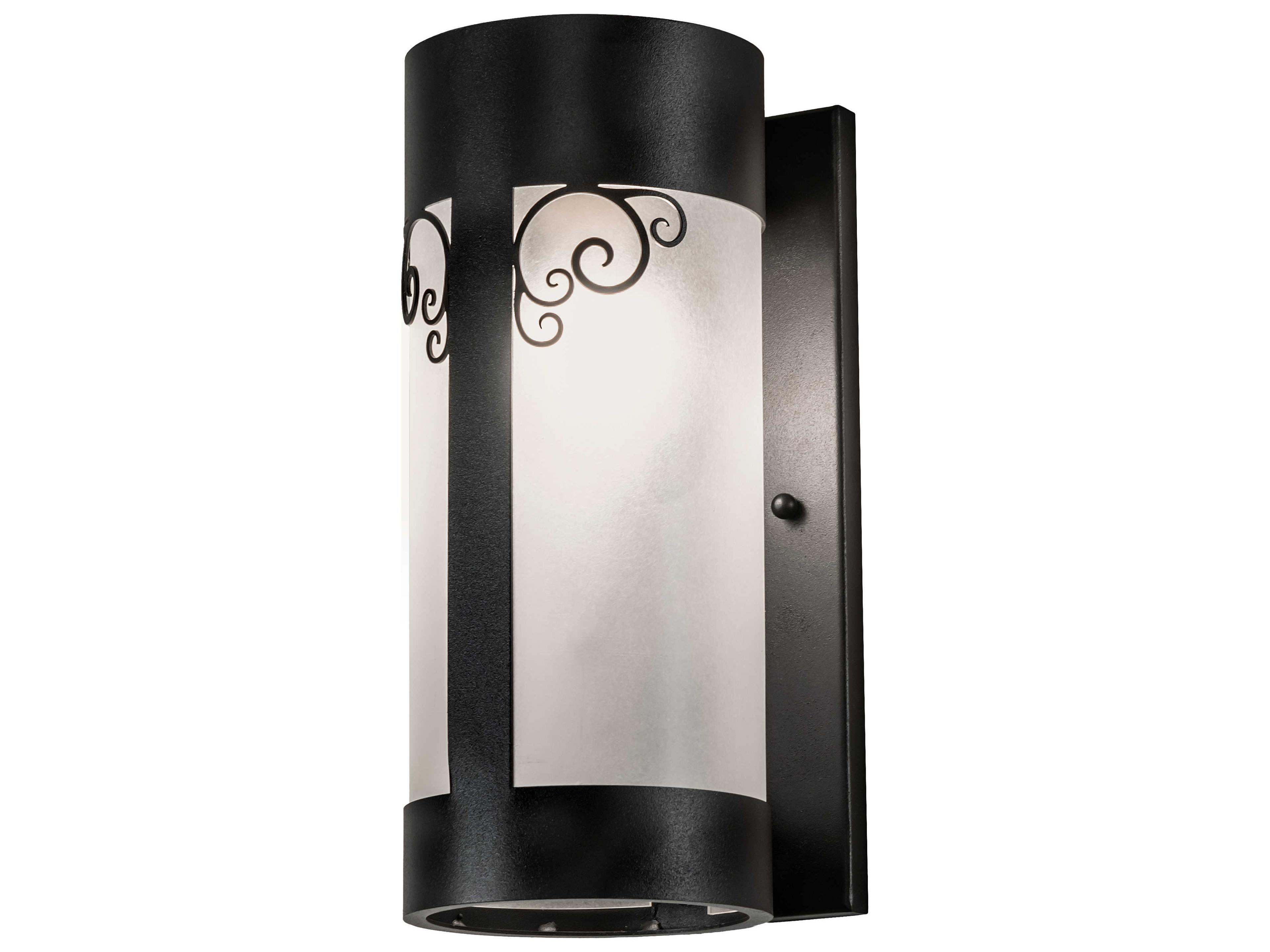 Meyda Putrelo 1-Light Wrought Iron Black Wall Sconce