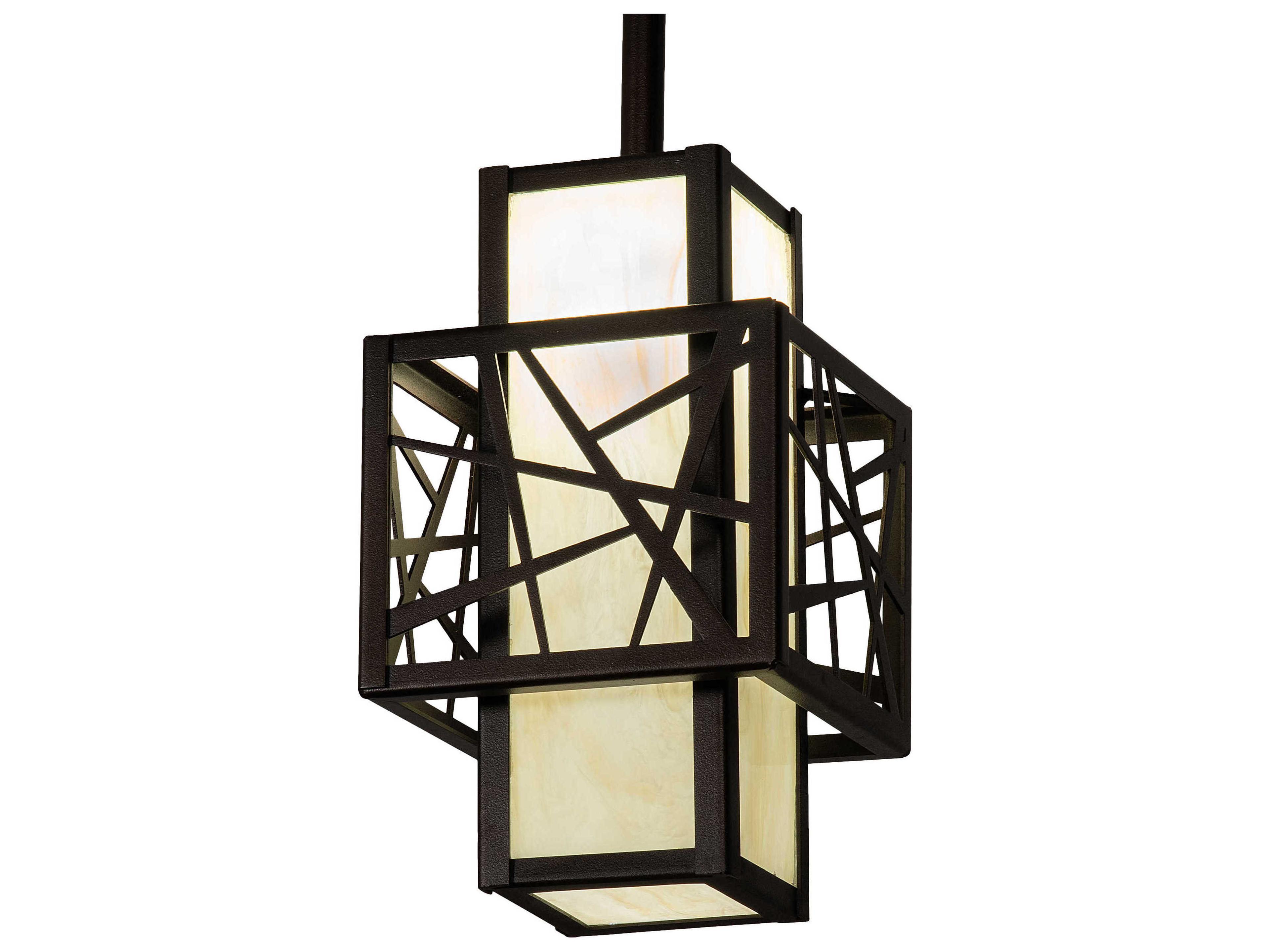 Meyda Quadrato Bronze Off White LED Geometric Mini Pendant