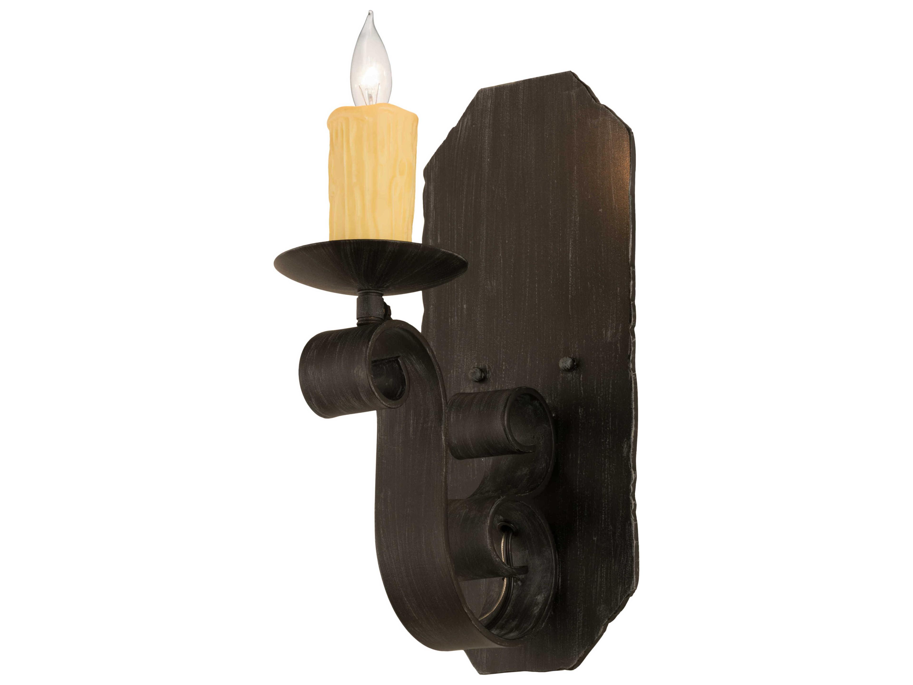 Meyda Renzo 1-Light Antique Iron Gate Black Wall Sconce