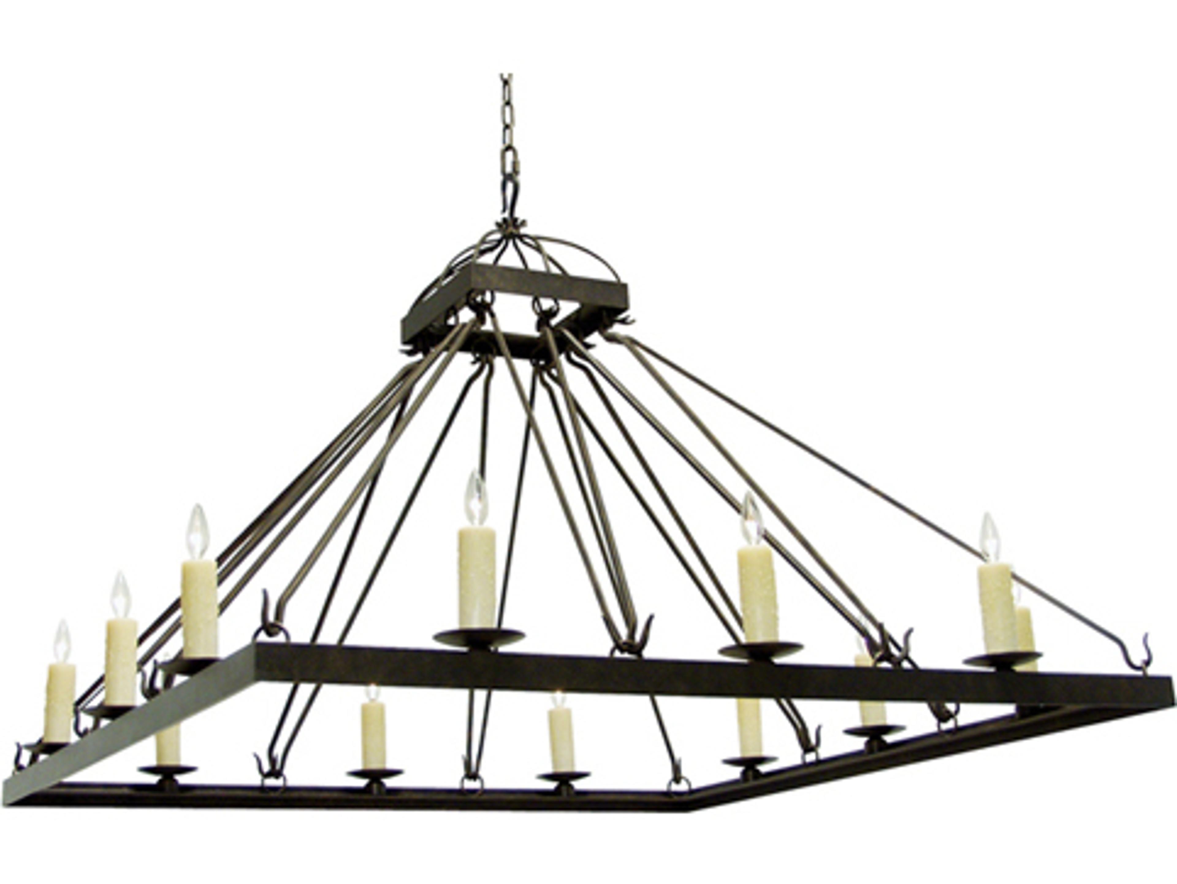 Meyda Retreat Gilded Tobacco Brown Candelabra Geometric Chandelier