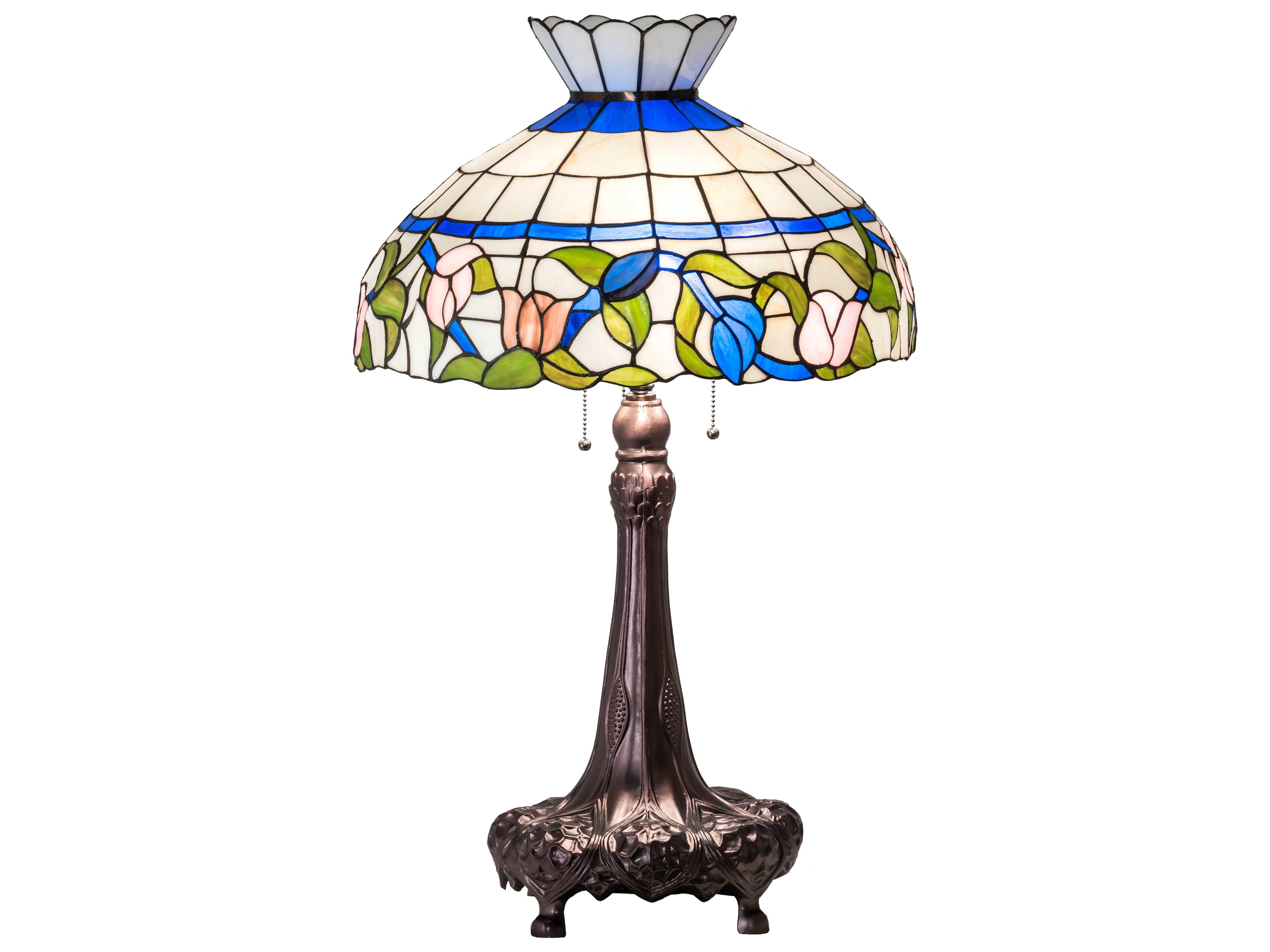 Meyda Rose Vine Glass Tiffany Mahogany Bronze Buffet Lamp