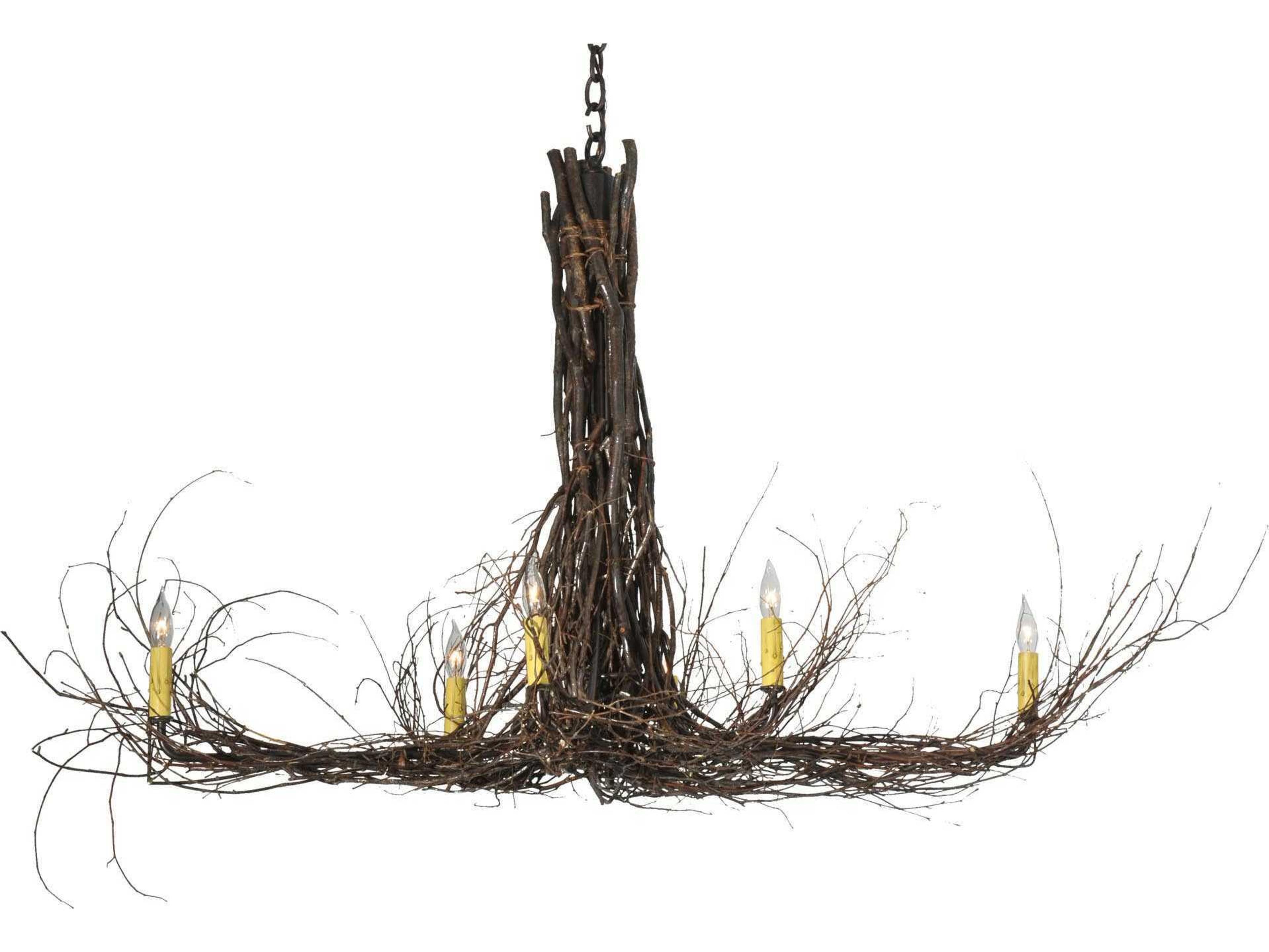 Meyda Twigs 6-Light Bronze Candelabra Chandelier