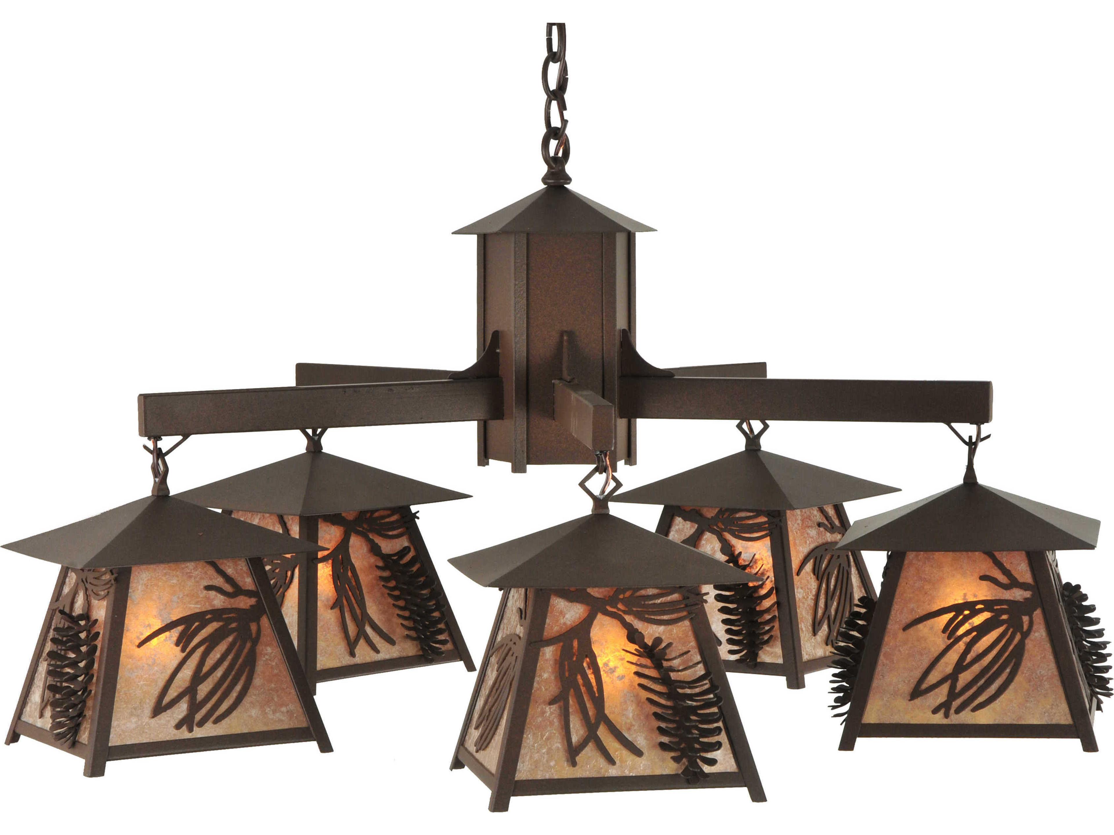 Meyda Rustic 5-Light Bronze Lantern Chandelier
