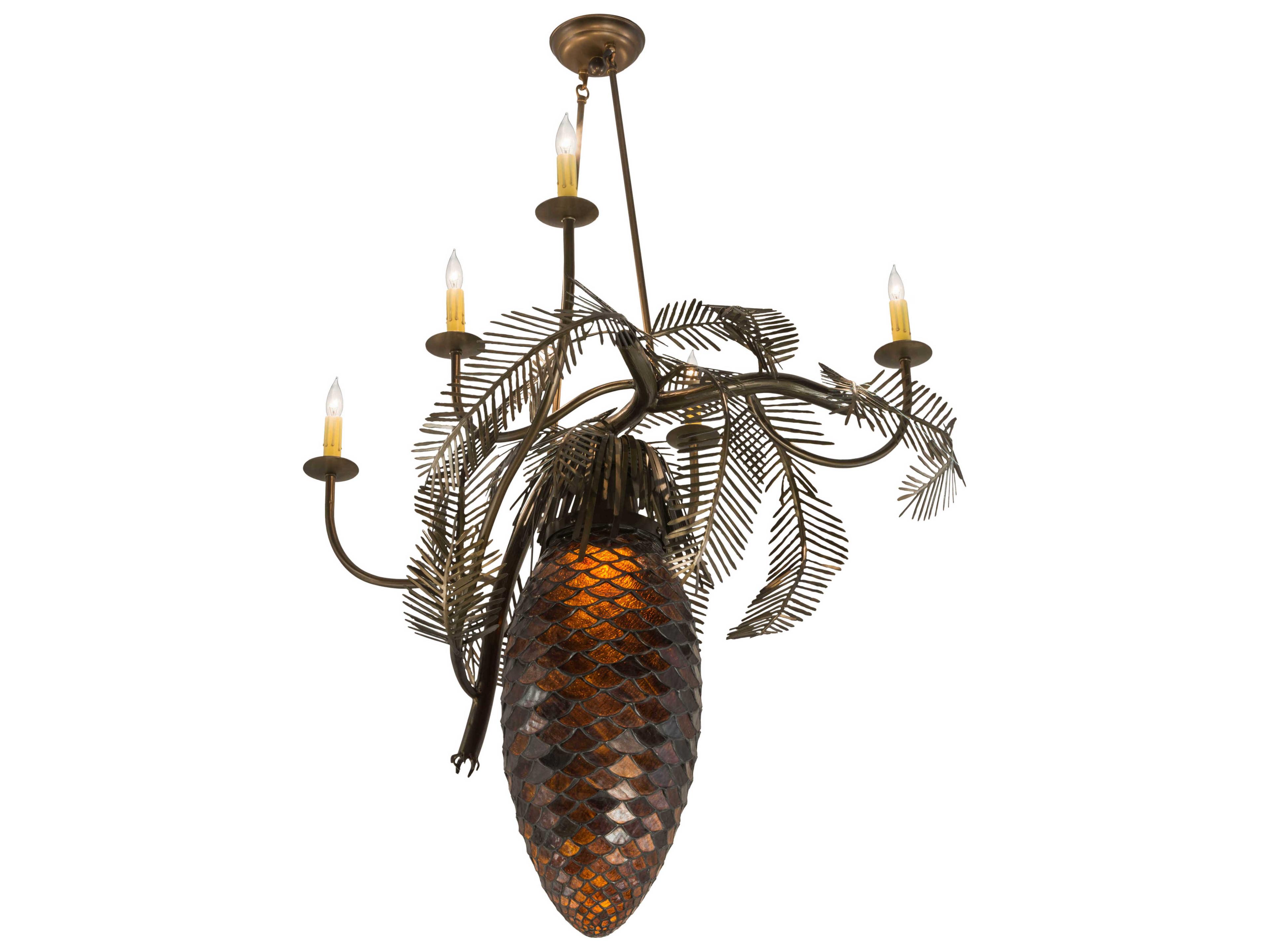 Meyda Rustic 1-Light Brown Candelabra Chandelier
