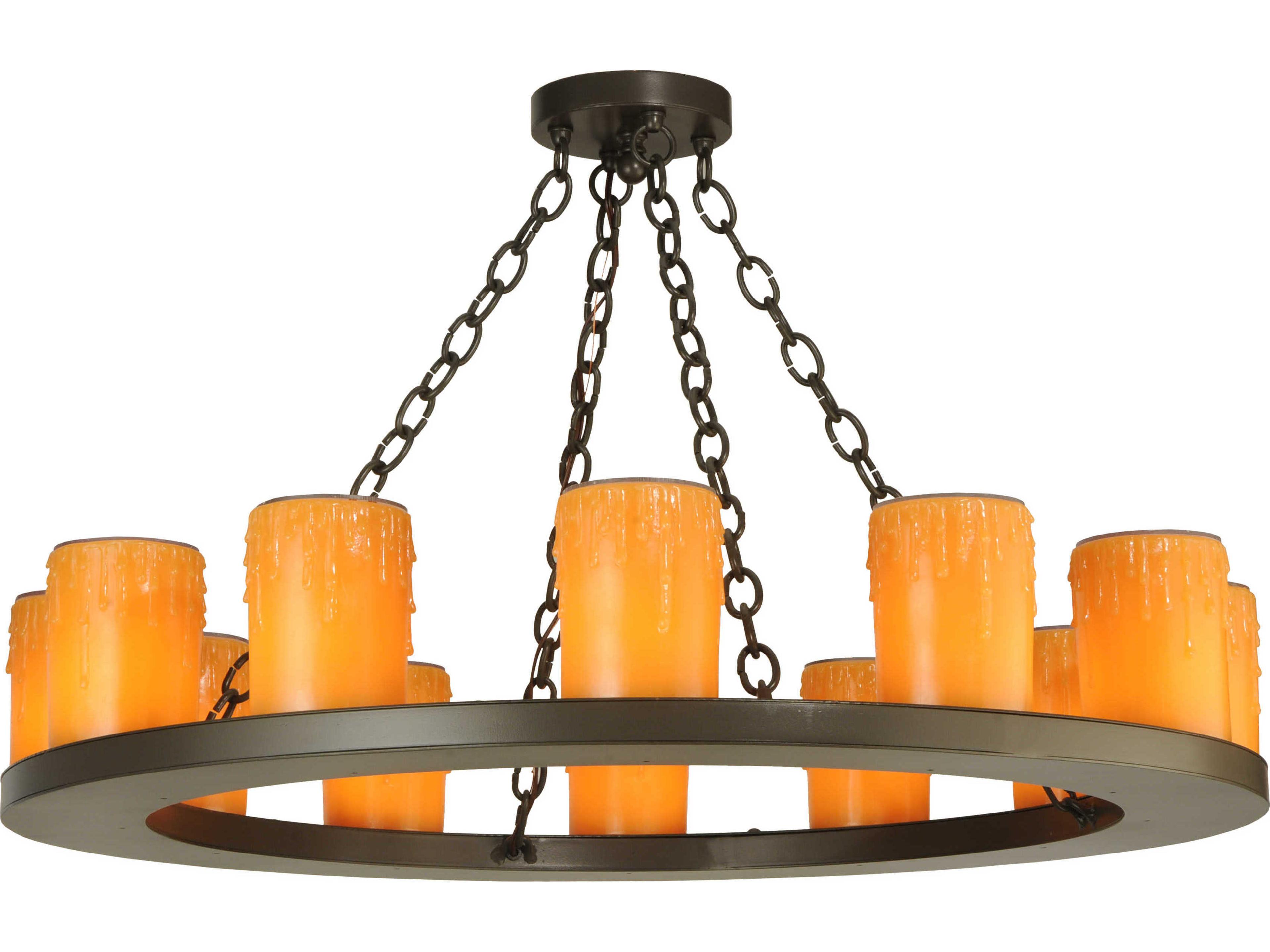 Meyda Loxley 12-Light Bronze Cylinder Round Chandelier