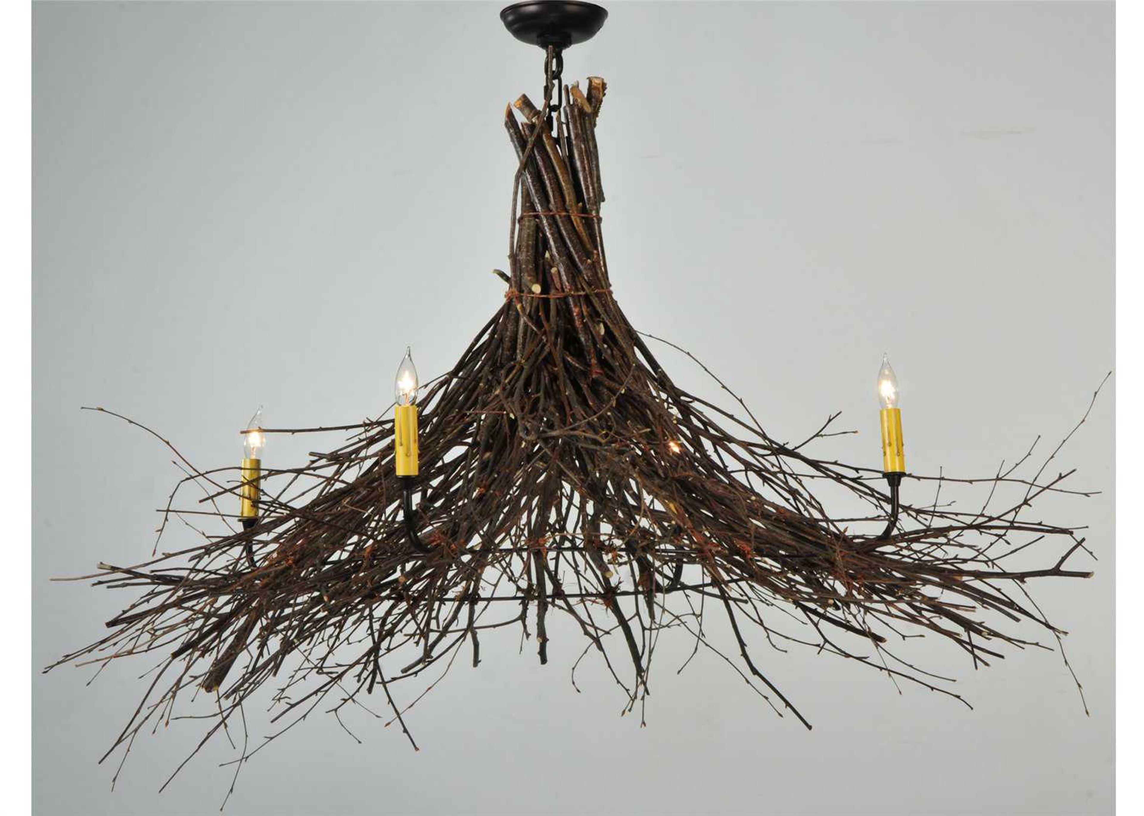 Meyda Twigs 4-Light Bronze Candelabra Chandelier