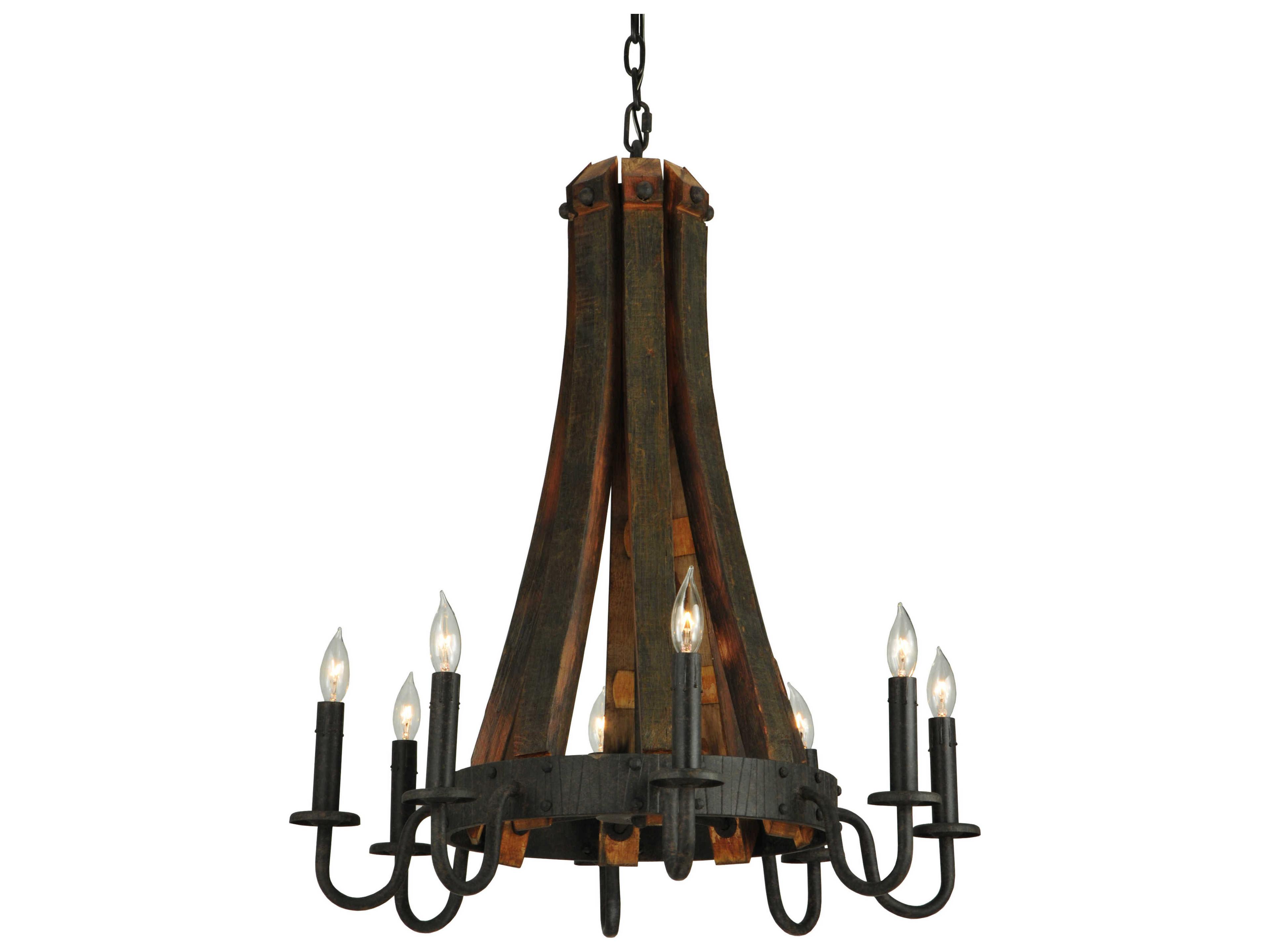 Meyda Barrel Stave 8-Light Brown Candelabra Chandelier