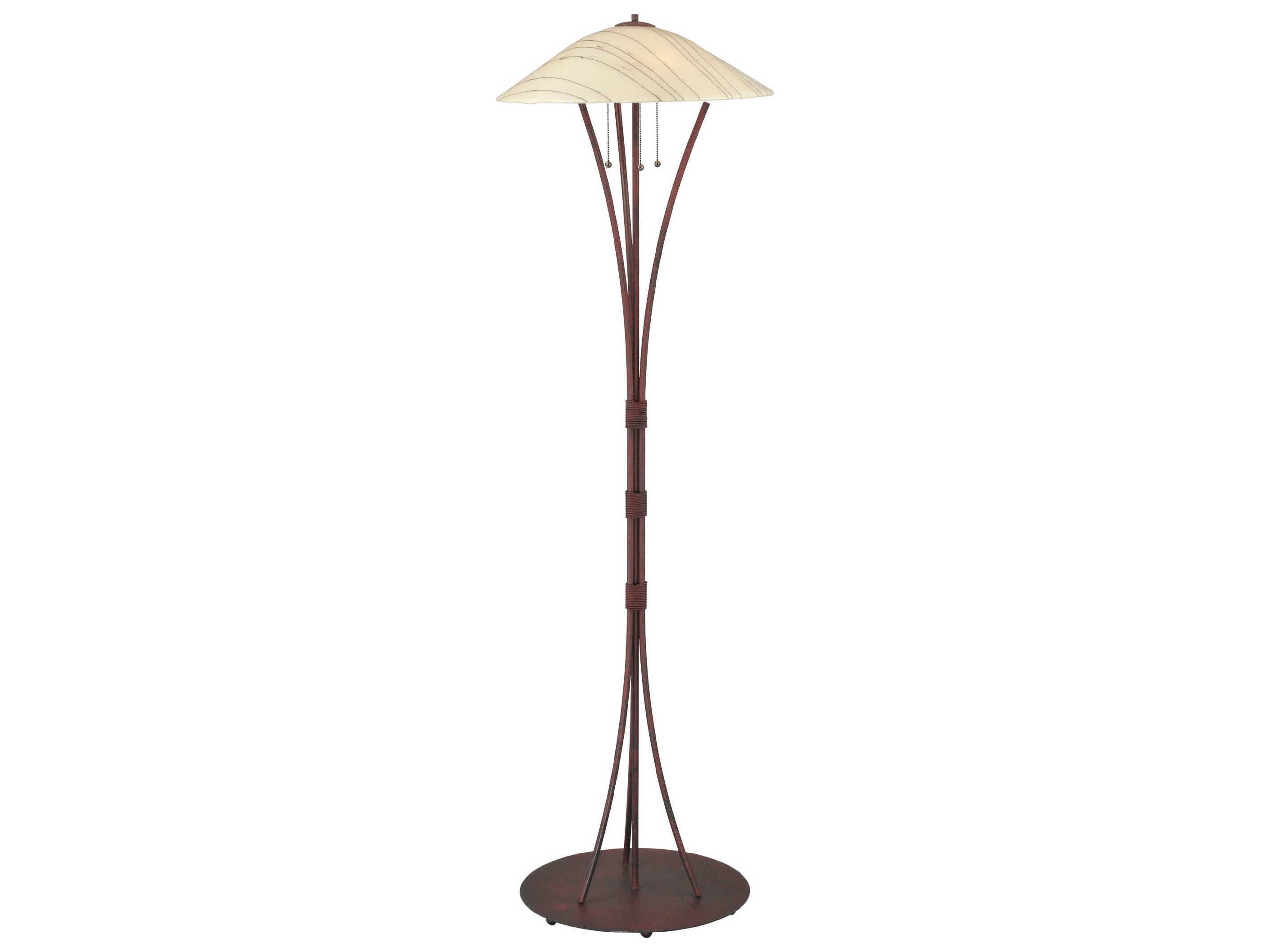 Meyda Metro Fusion Branches Glass Beige Red Floor Lamp